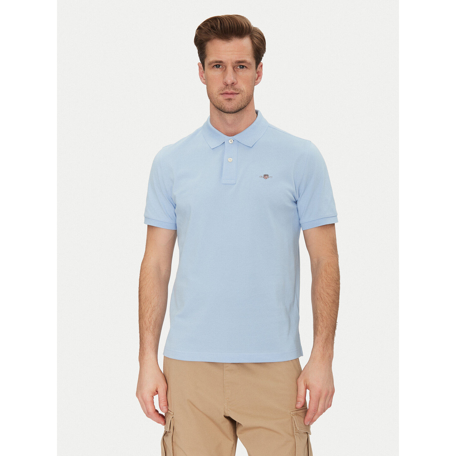 Gant Polo Shield Piqué 2210 Celeste Regular Fit
