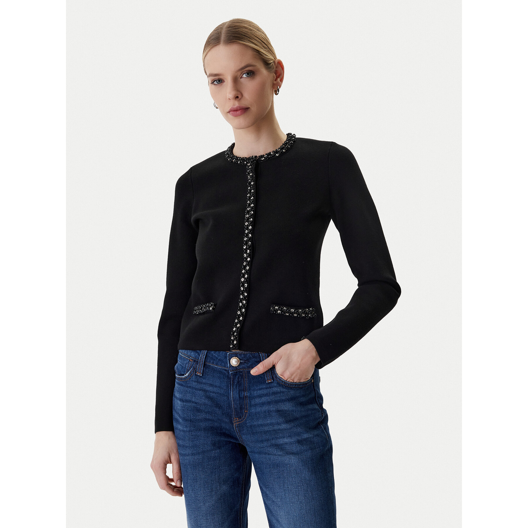 Guess Strickjacke W6RR42 Z4422 Schwarz Regular Fit