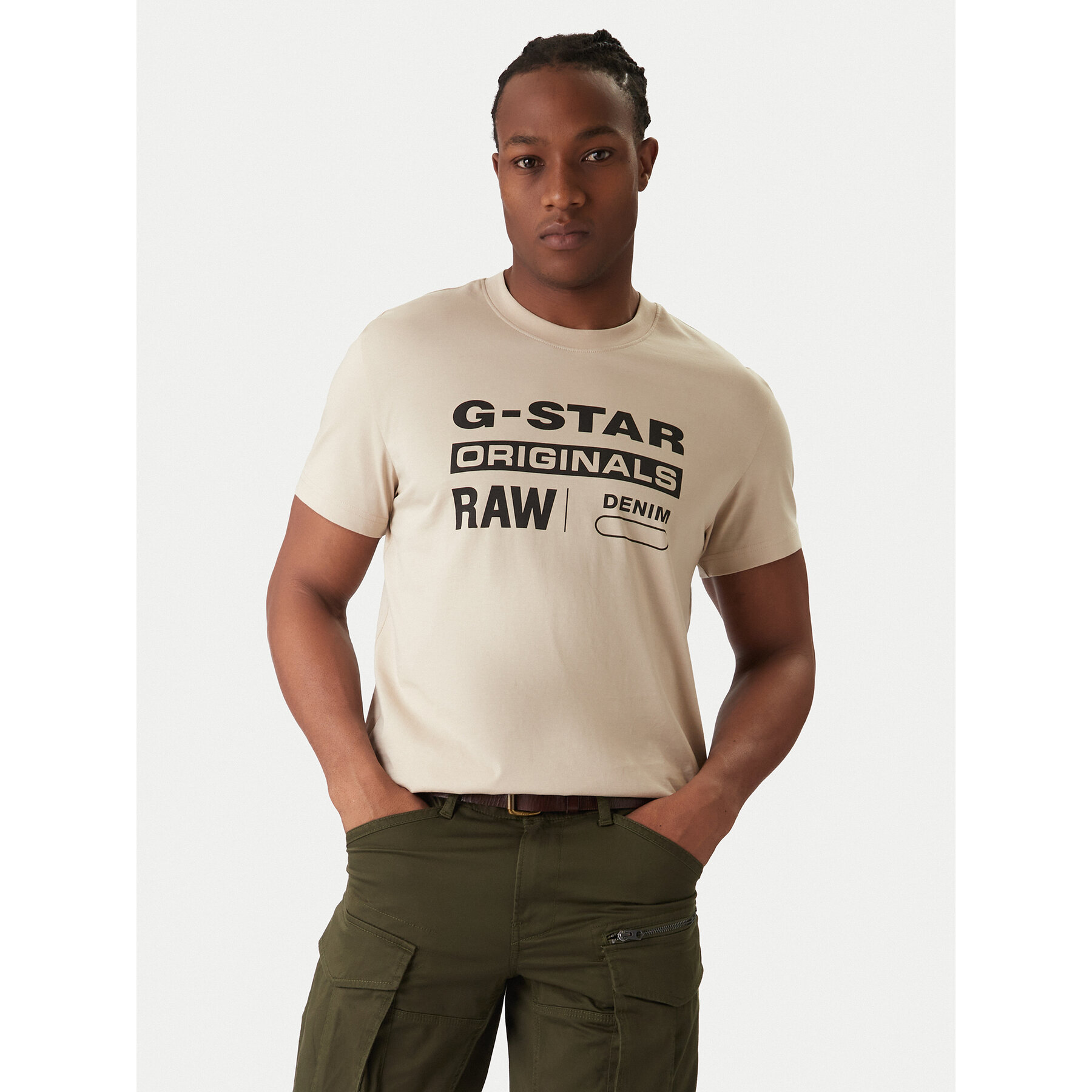 G-Star Raw T-shirt Originals D25969-C506 1214 Beige Regular Fit