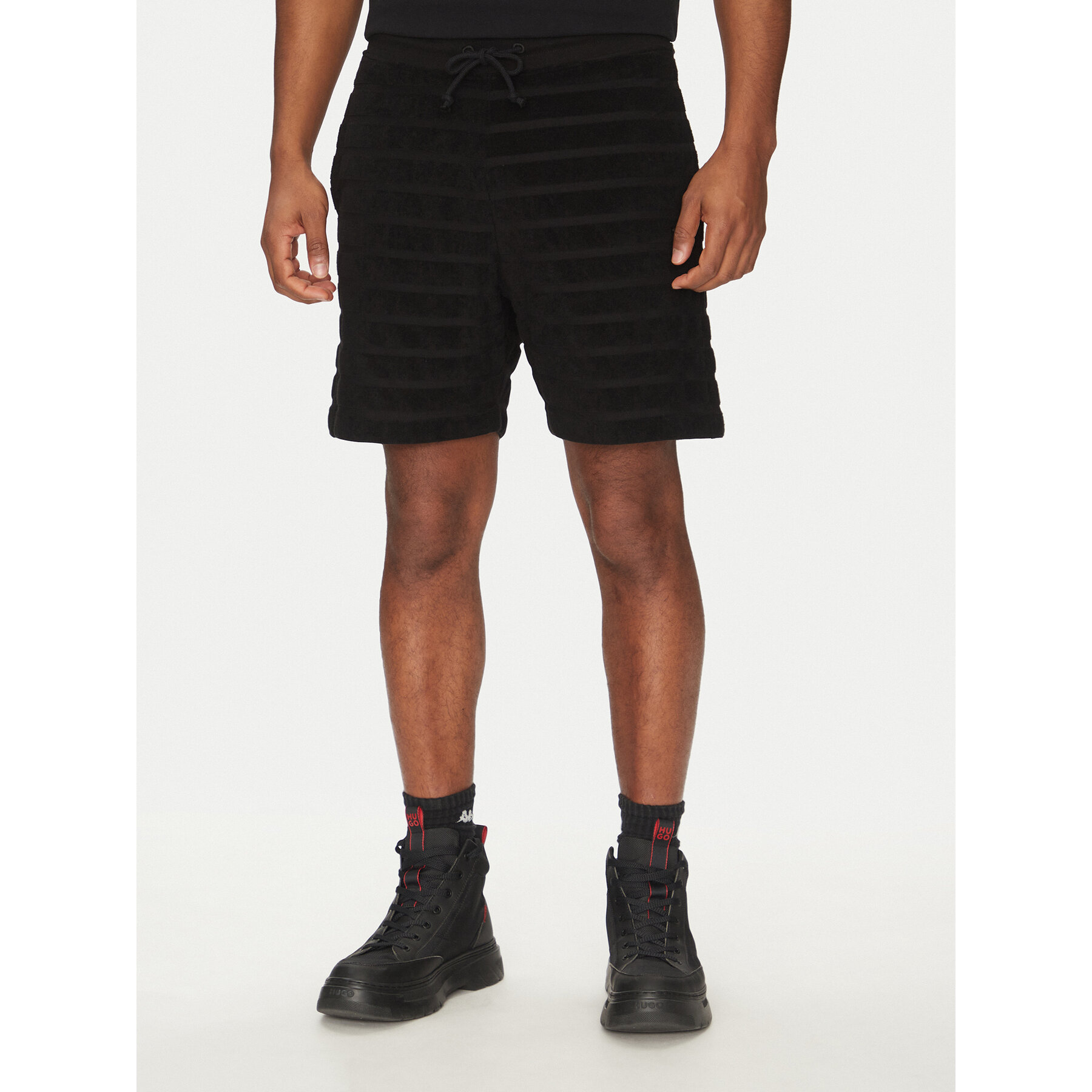 HUGO Sportshorts Dutowel 50535289 Schwarz Relaxed Fit