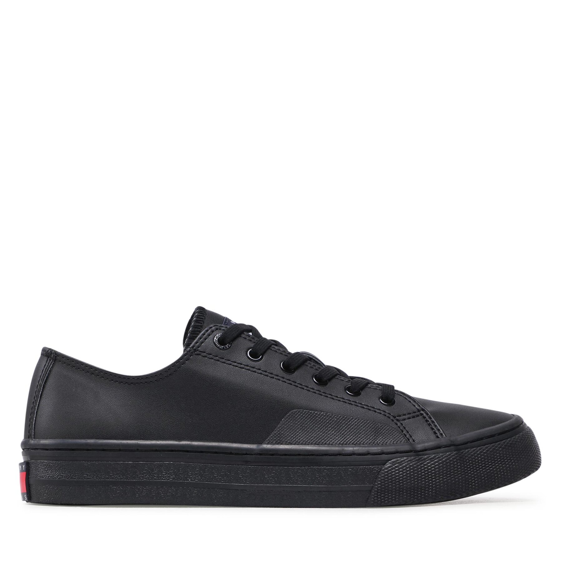 Textilskor Tommy Jeans Leather Vulc EM0EM01047 Svart
