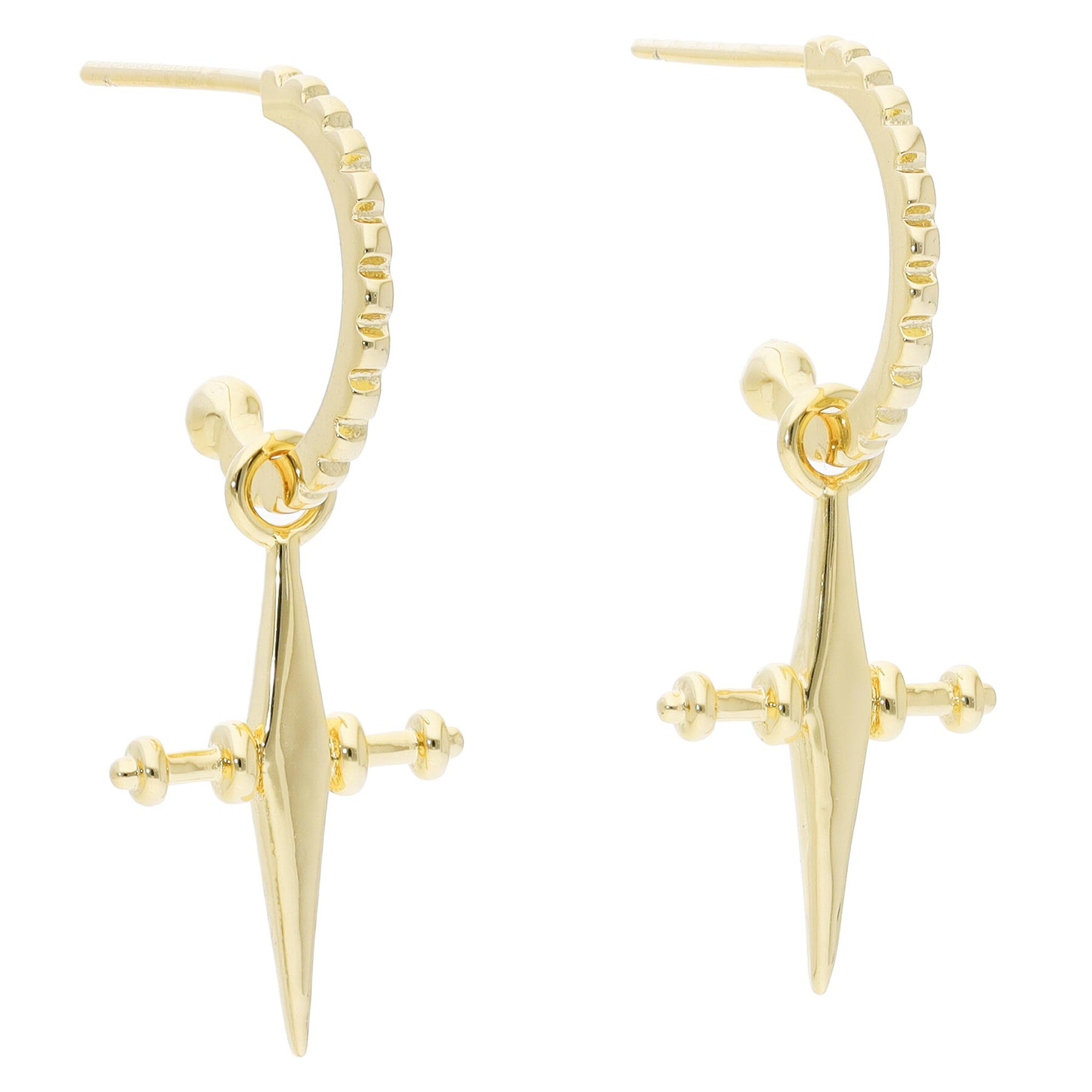 Cercei Luv AJ Mini Cross Hoops MCH-YG Gold Cercei imagine super redus 2022