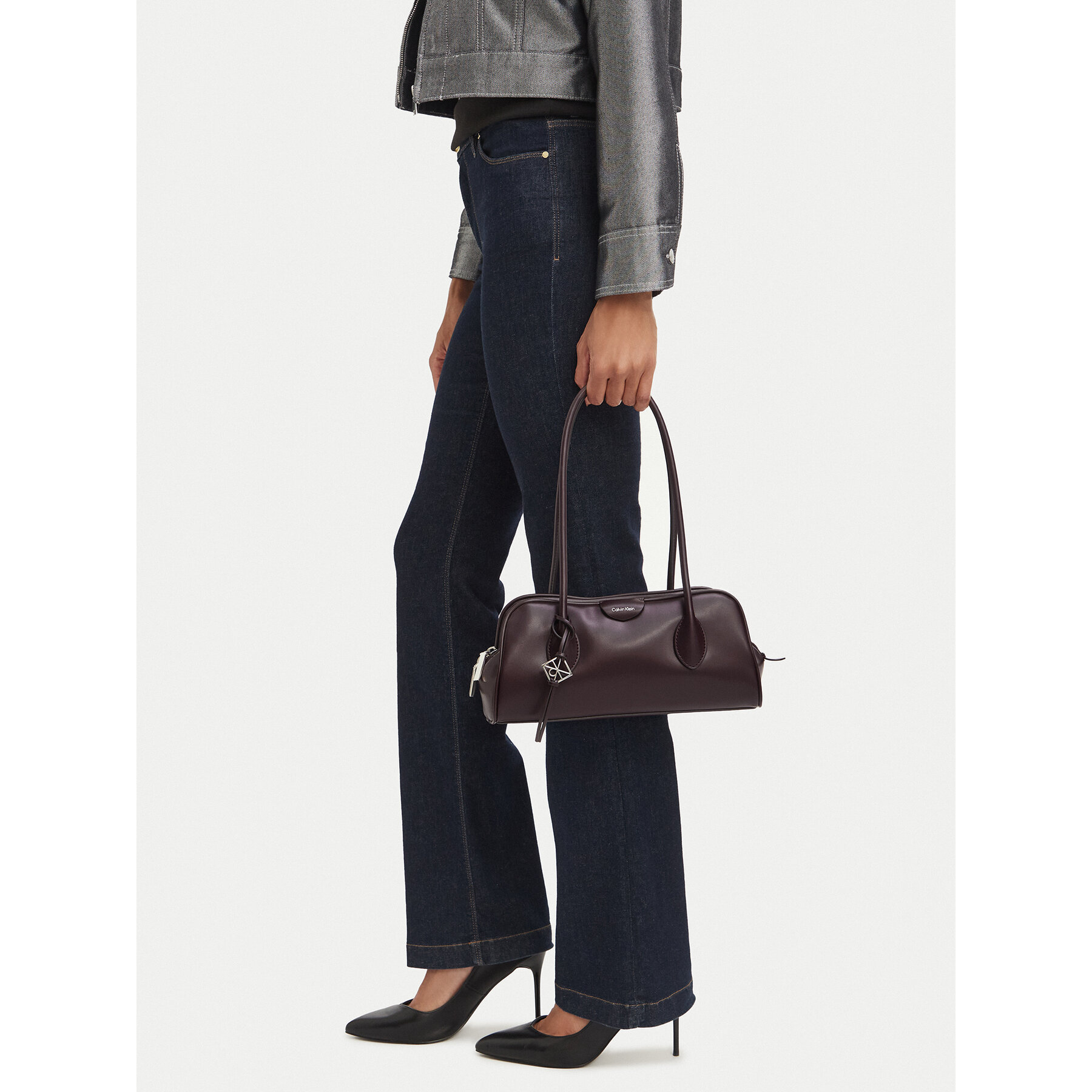 Ročna torba Calvin Klein Emblem Trio Shoulder Bag LV04F3369G Bordo rdeča
