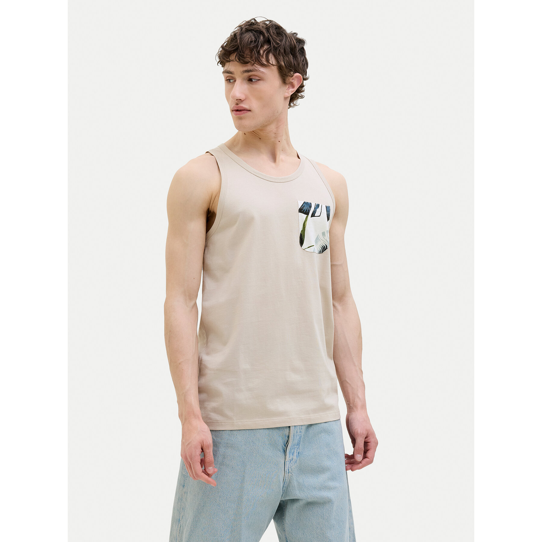 Jack & Jones Tank top Hawaii 12269321 Μπεζ Standard Fit