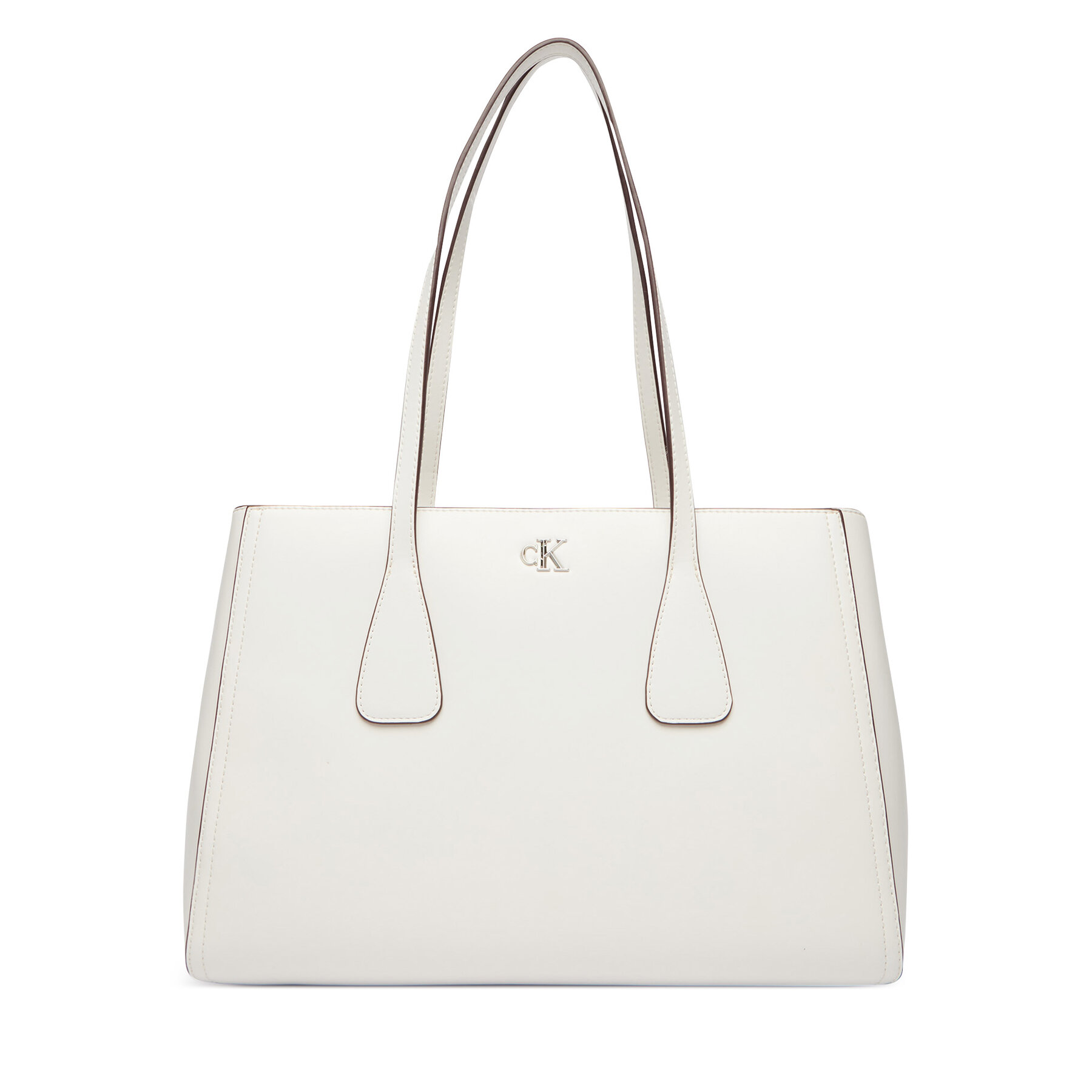 Geantă Calvin Klein Ck Medium Work Tote LV04F3442G Alb