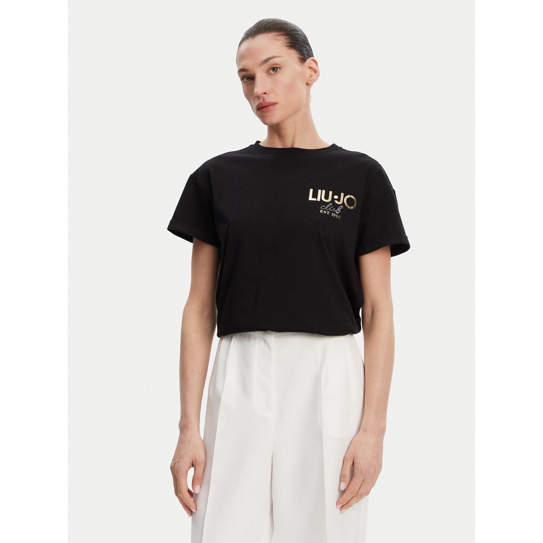 Liu Jo T-shirt WA5007 JS923 Crna Relaxed Fit