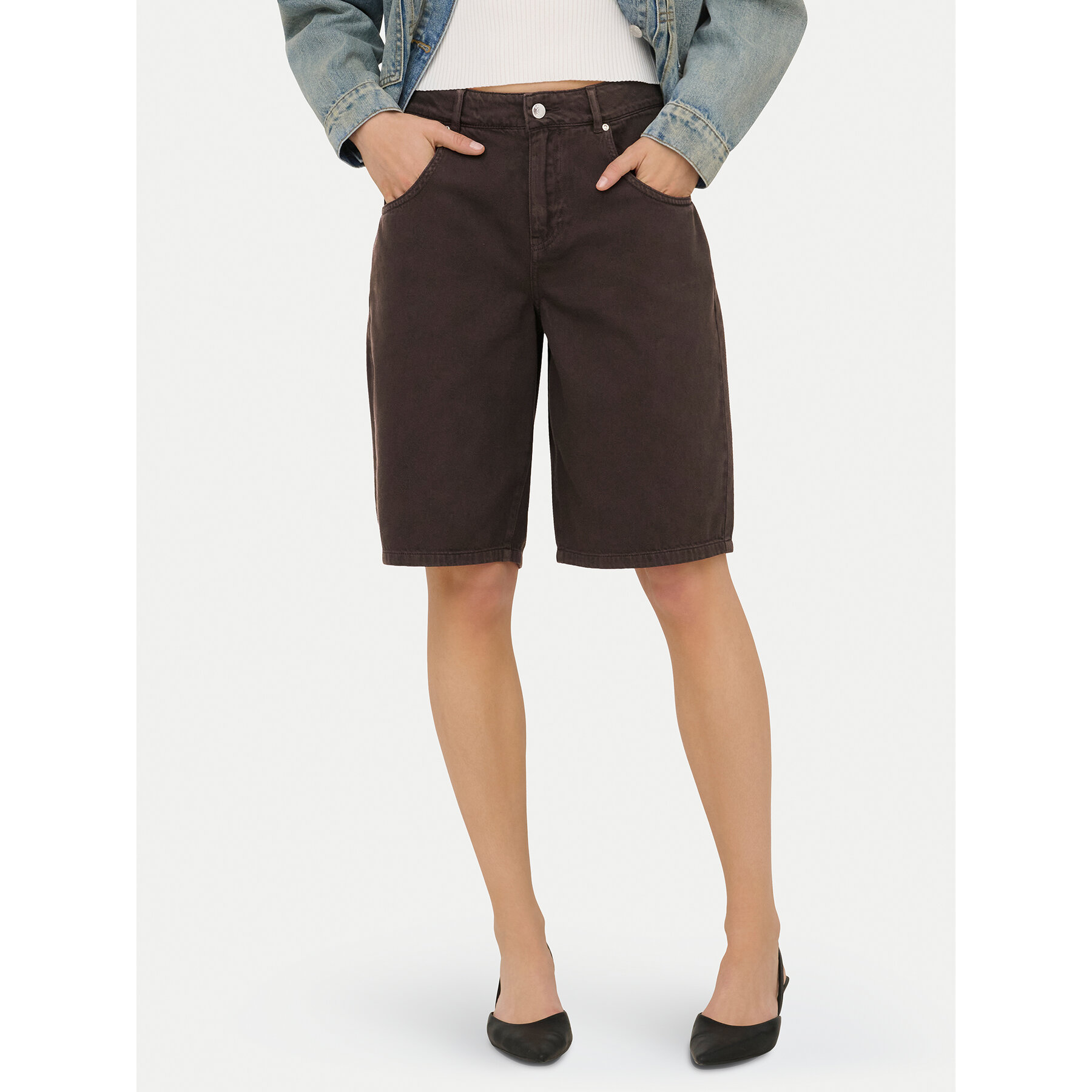 Only Bermudahose Mate 15374734 Braun Loose Fit