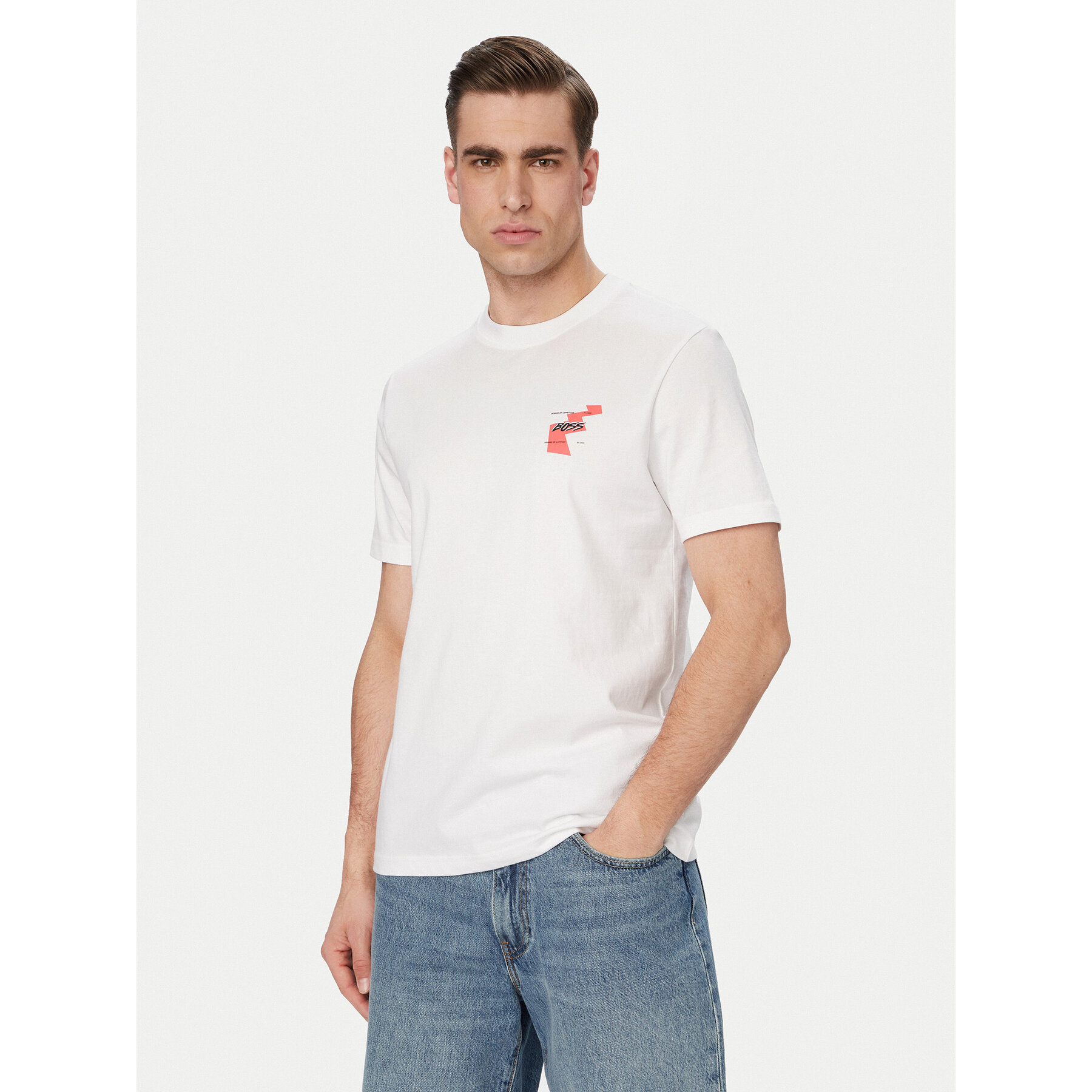 Boss T-Shirt Movement 50561872 Creme Regular Fit