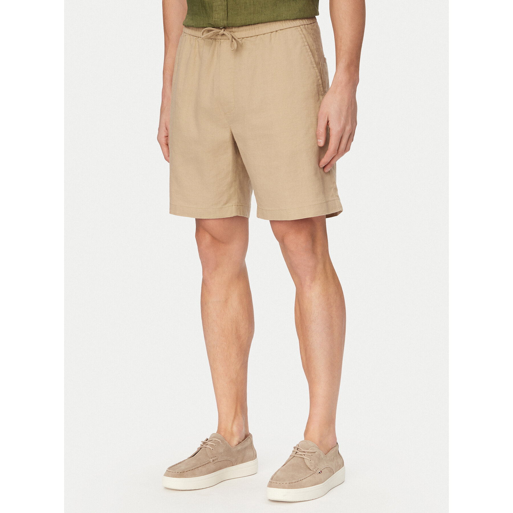 Tommy Hilfiger Stoffshorts Dover MW0MW44353 Khakifarben Regular Fit