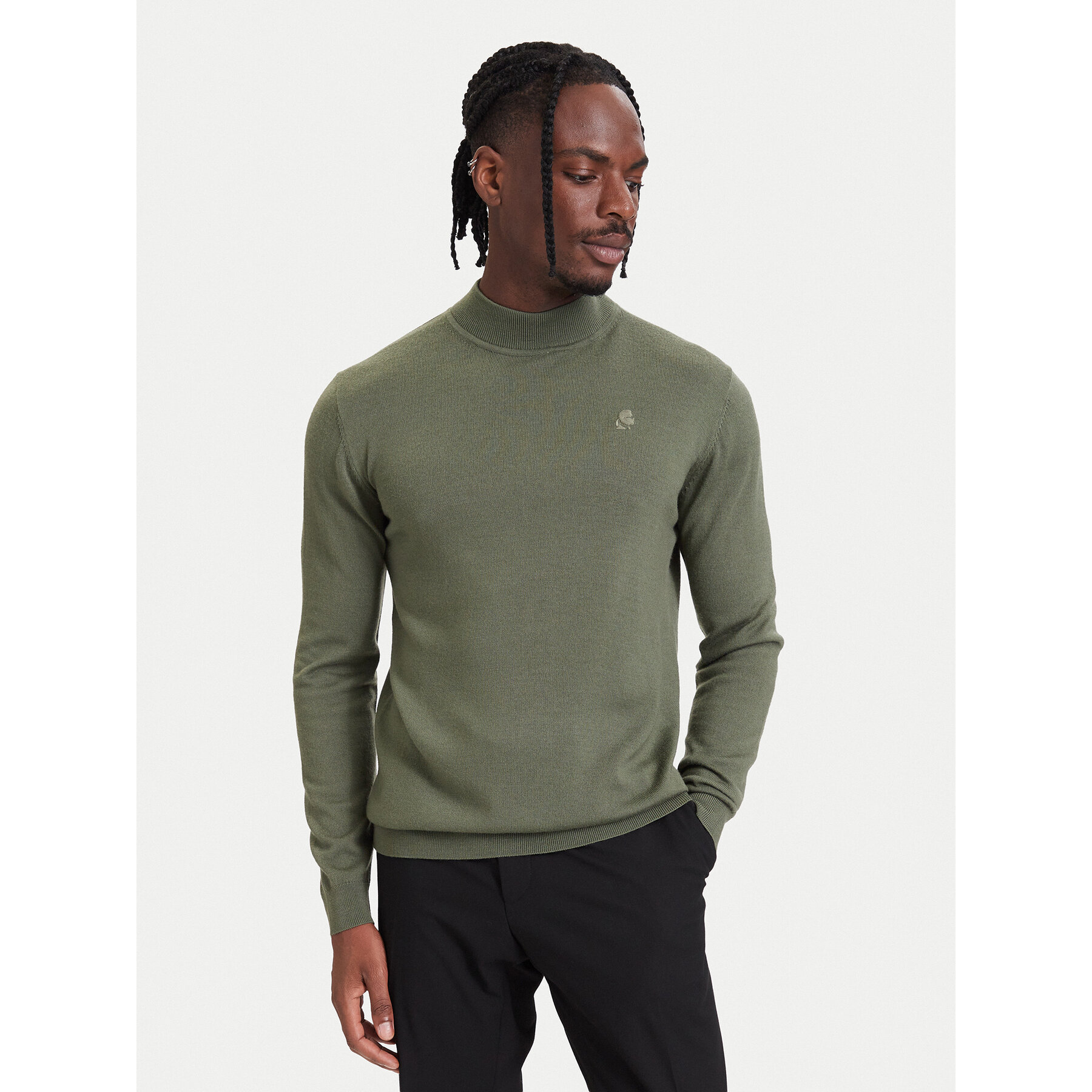 KARL LAGERFELD Rollkragenpullover 655002 564399 Dunkelgrün Regular Fit