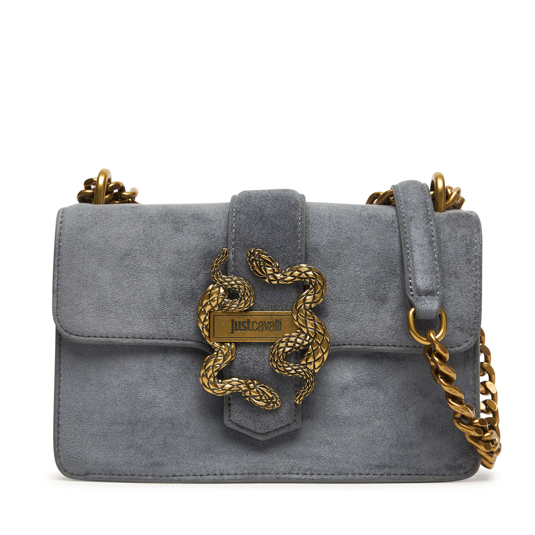 Дамска чанта Just Cavalli Iconic Snakes 81RA4BAF ZSE74 Сив