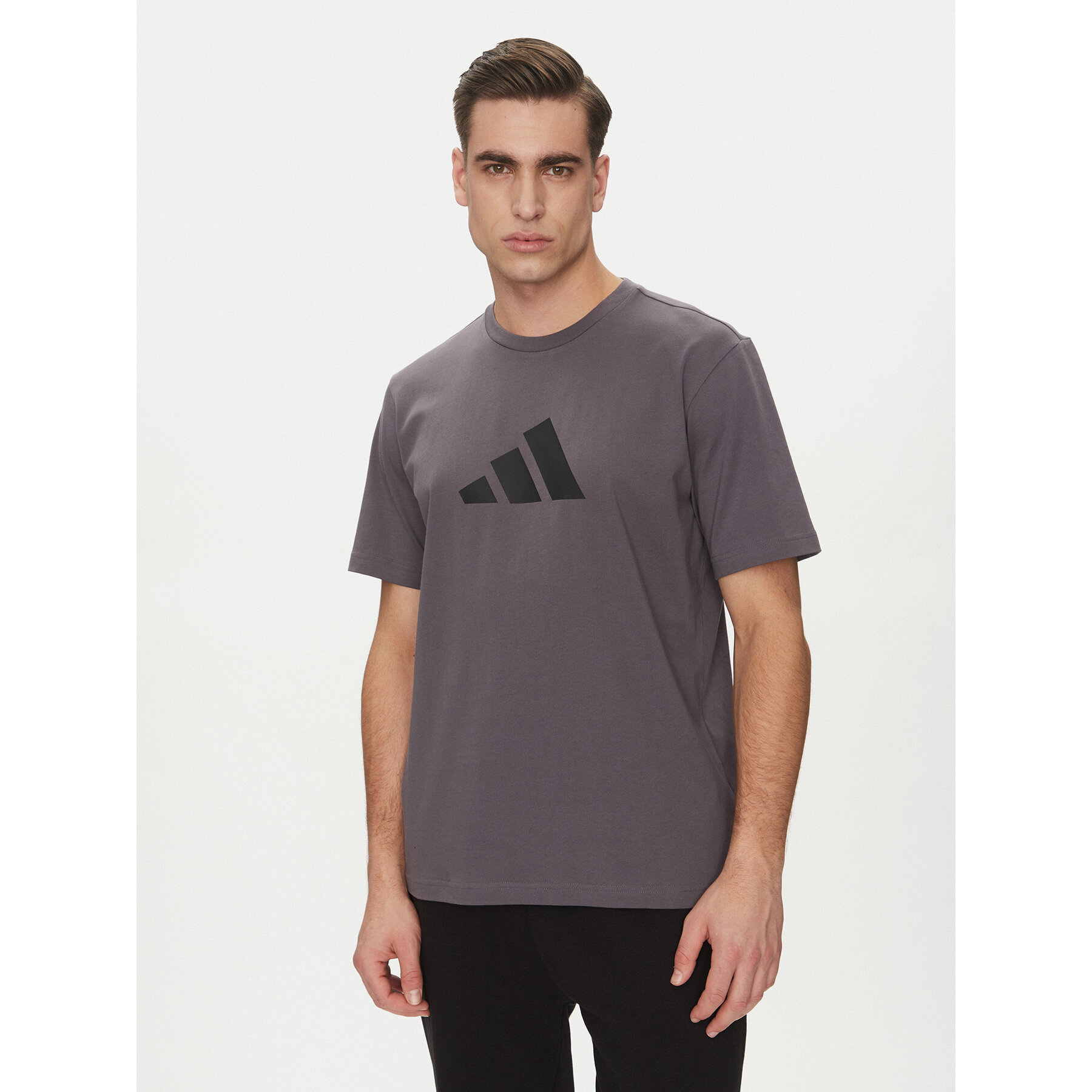 adidas T-Shirt Future Icons 3 Bar Logo JD4921 Grigio Regular Fit
