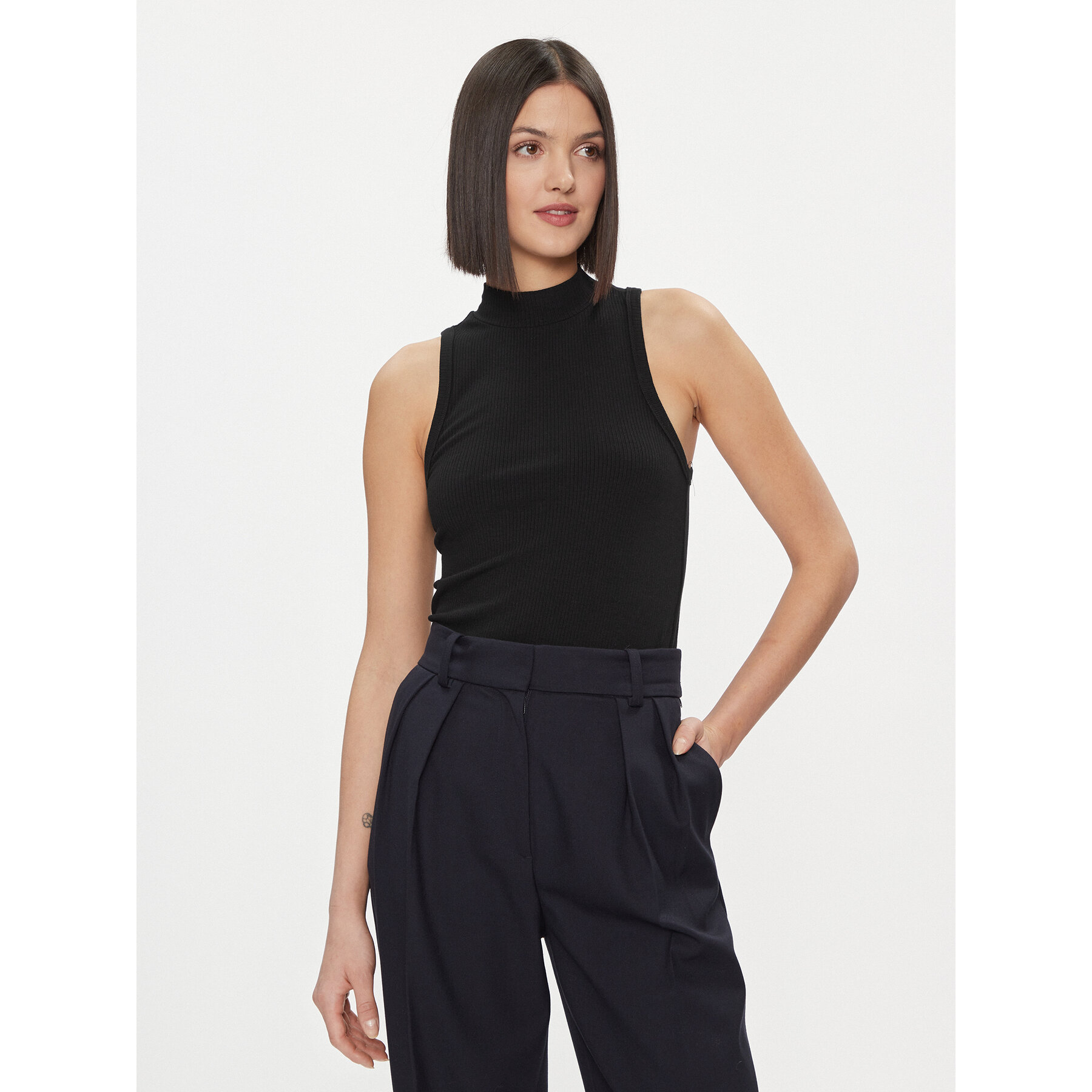 Tommy Hilfiger Τοπ WW0WW41027 Μαύρο Slim Fit