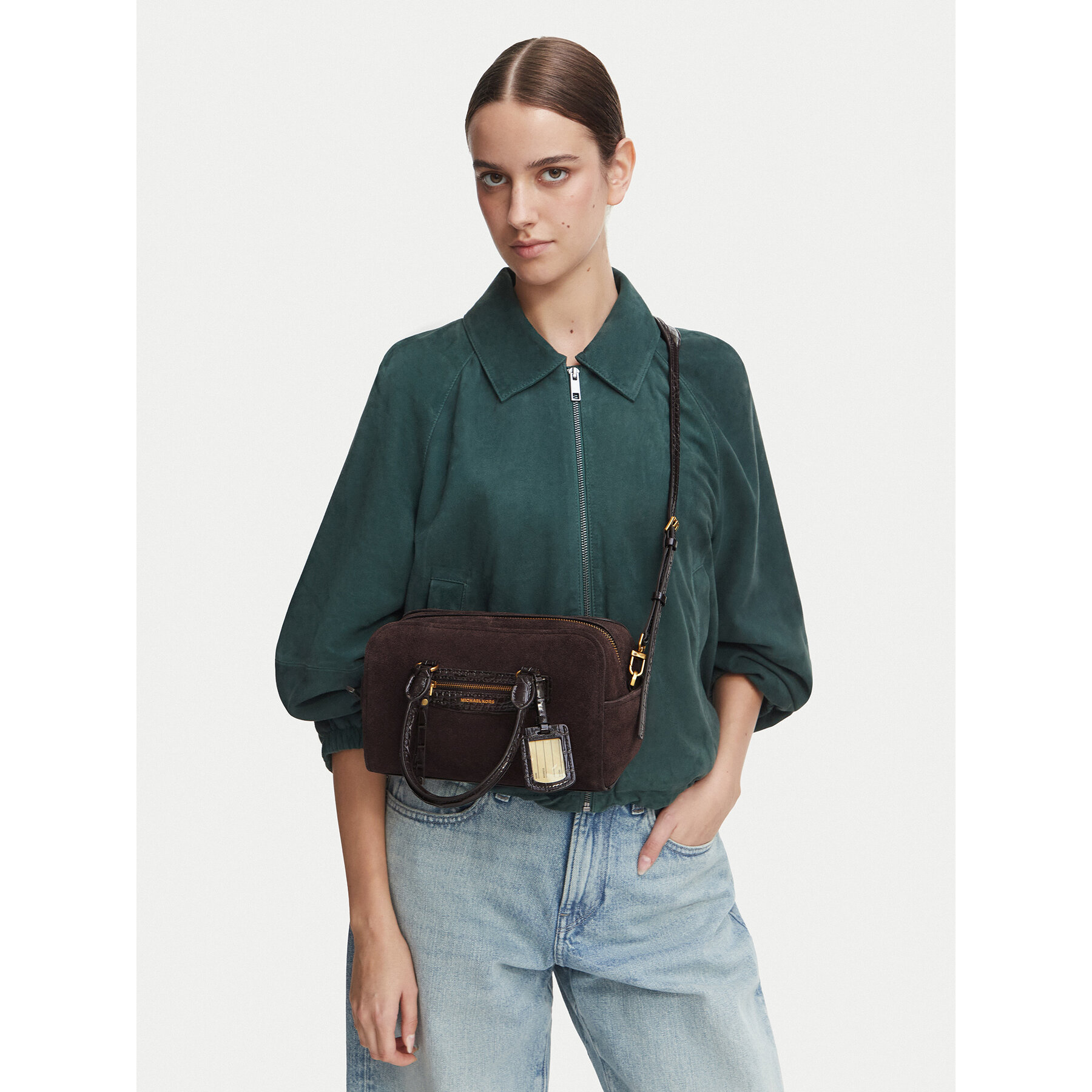 Rankinė MICHAEL Michael Kors Jet Set 32F6ATVC0S Tamsiai ruda