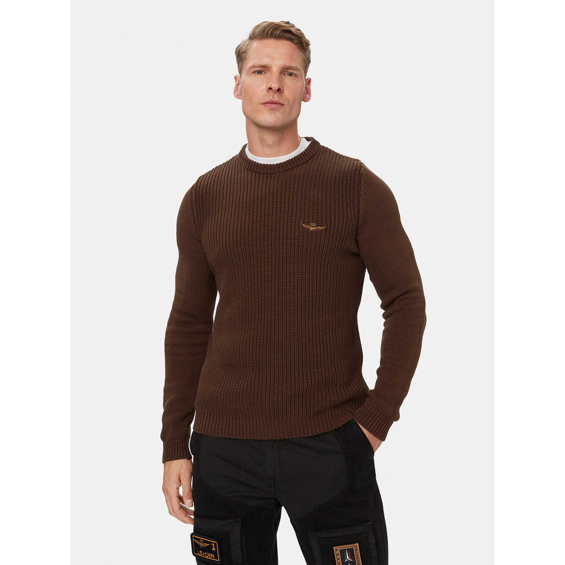 Aeronautica Militare Pullover 262MA1571UL00409 Braun Regular Fit
