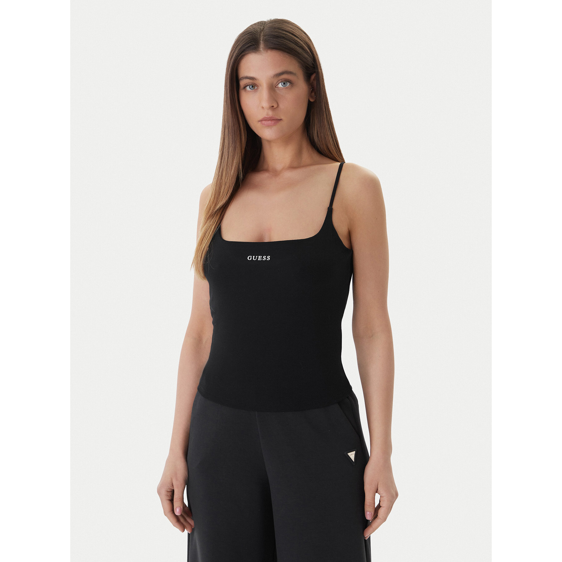 Guess Τοπ V6GP18 K3470 Μαύρο Regular Fit