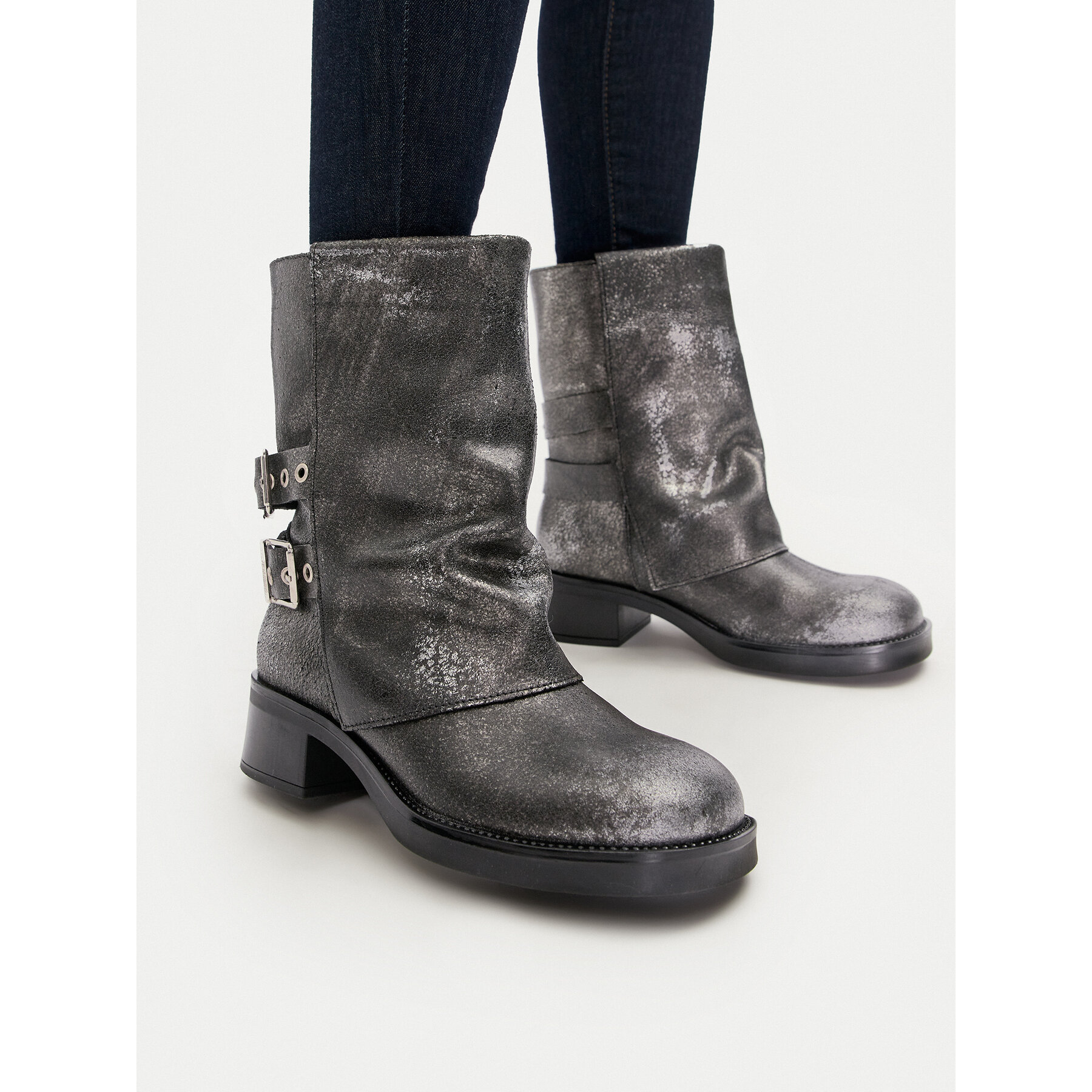 Čizme Steve Madden Bonfire SM11003415 Srebrna