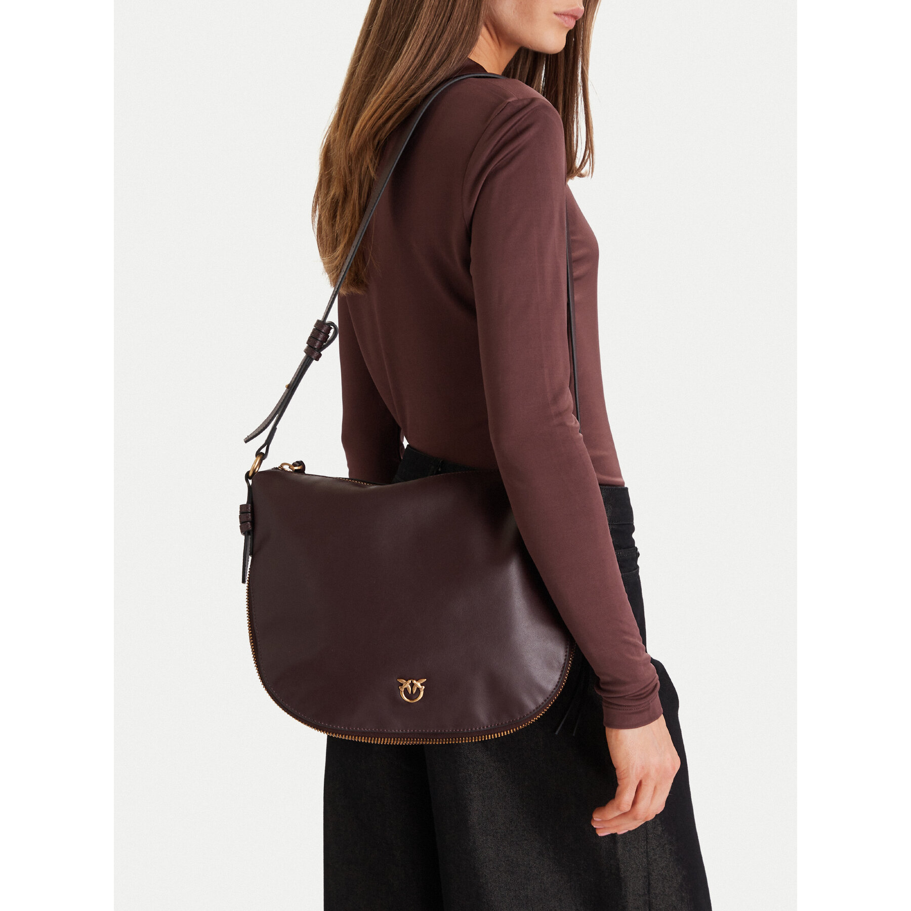 Geantă PINKO Hobo Zip Around Classic Ai 25-26 PLTT 105113 A0QO Vișiniu