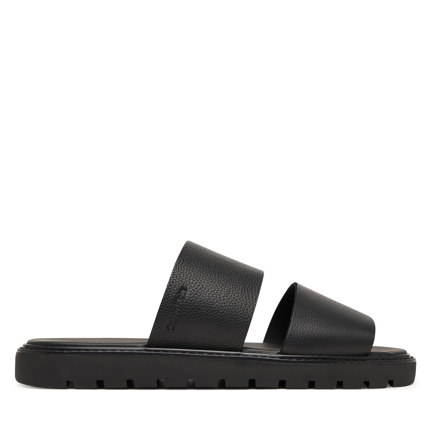 Natikači Calvin Klein Sq Molded Sandal Db Lth HM0HM02234 Črna