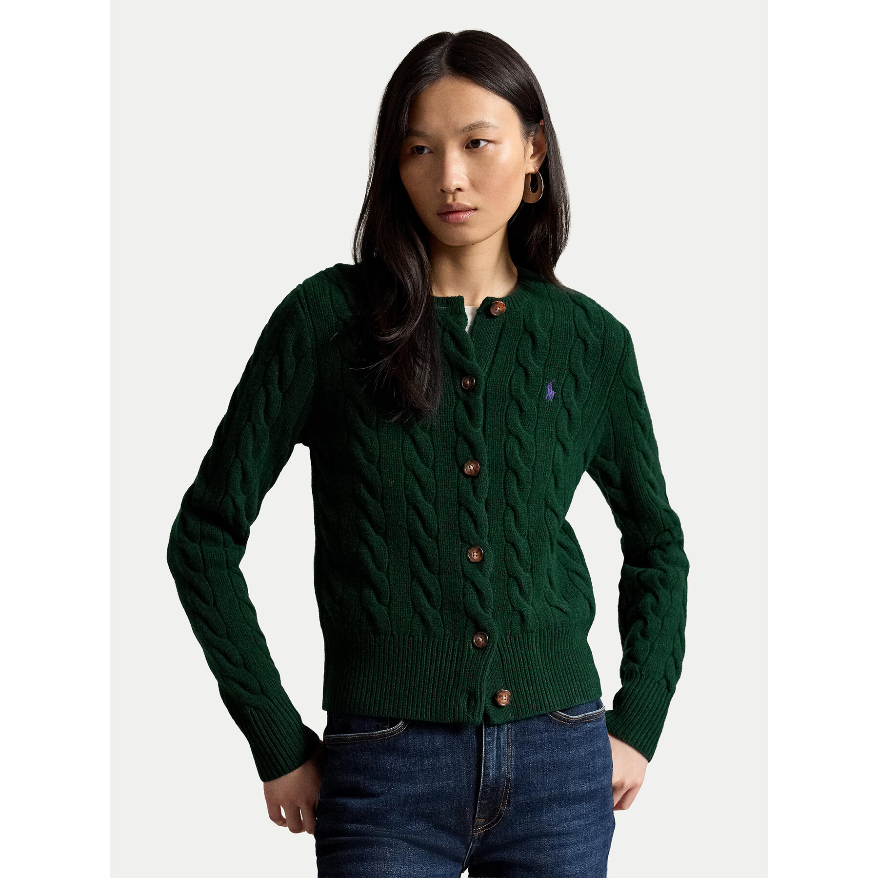 Polo Ralph Lauren Strickjacke 211972104503 Dunkelgrün Slim Fit