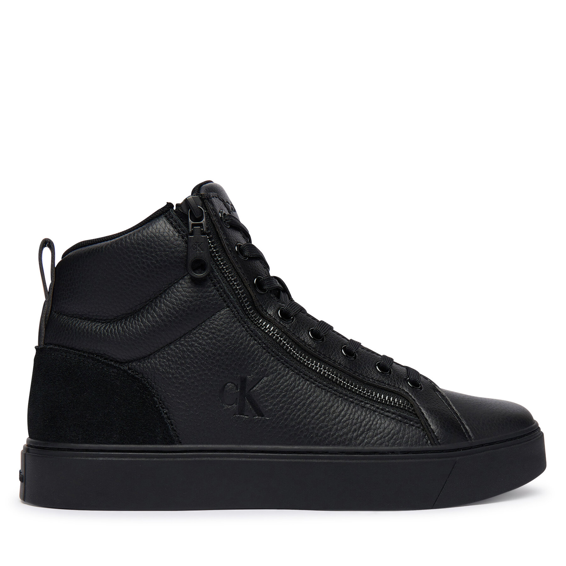 Sneakersy Calvin Klein Classic Cup Mid Laceup Zip Lth YM0YM01428 Čierna