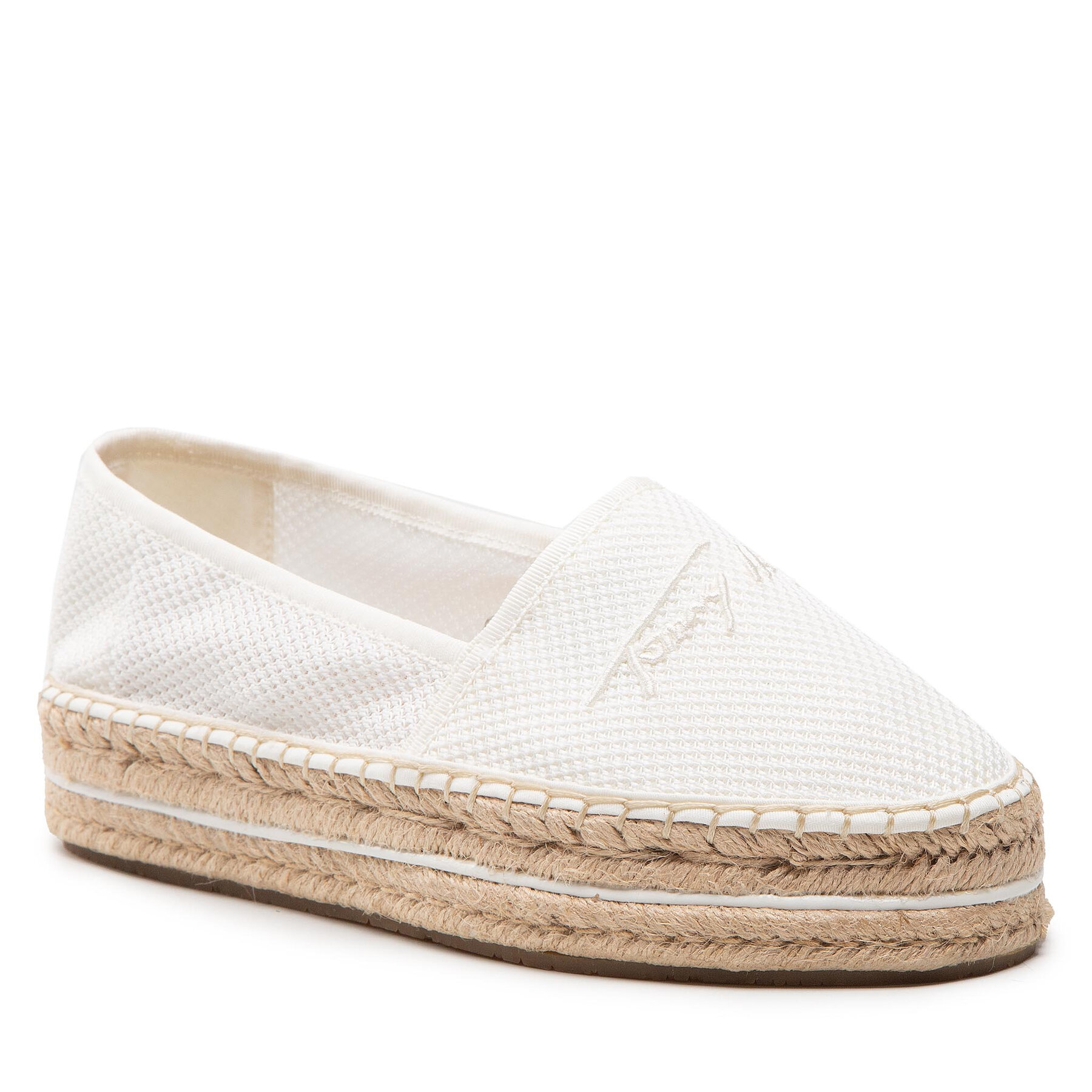 Espadrile Tommy Hilfiger Th Textured Flatform Espadrille FW0FW06433 Ecru YBL