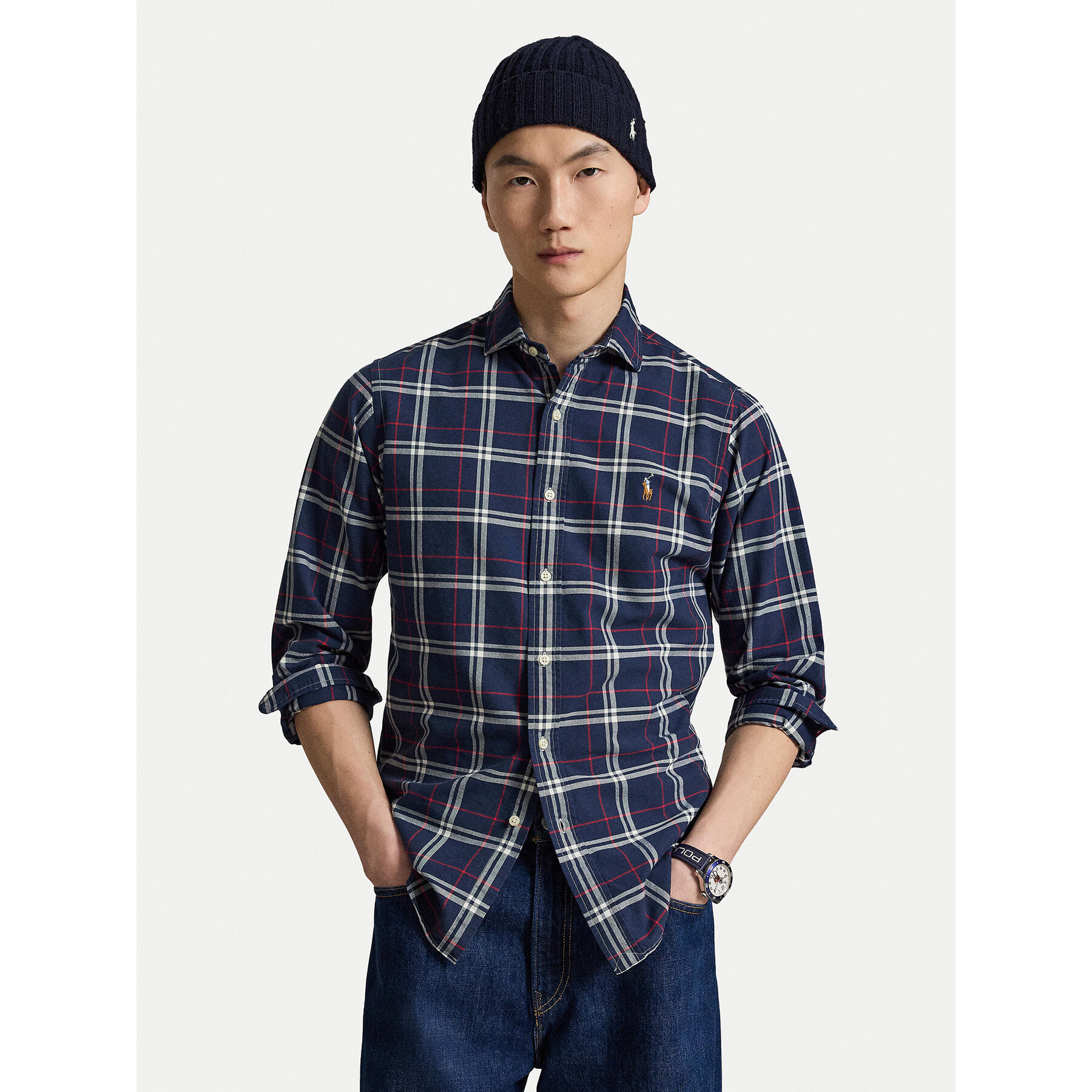 Polo Ralph Lauren Hemd 710B30241002 Dunkelblau Custom Fit