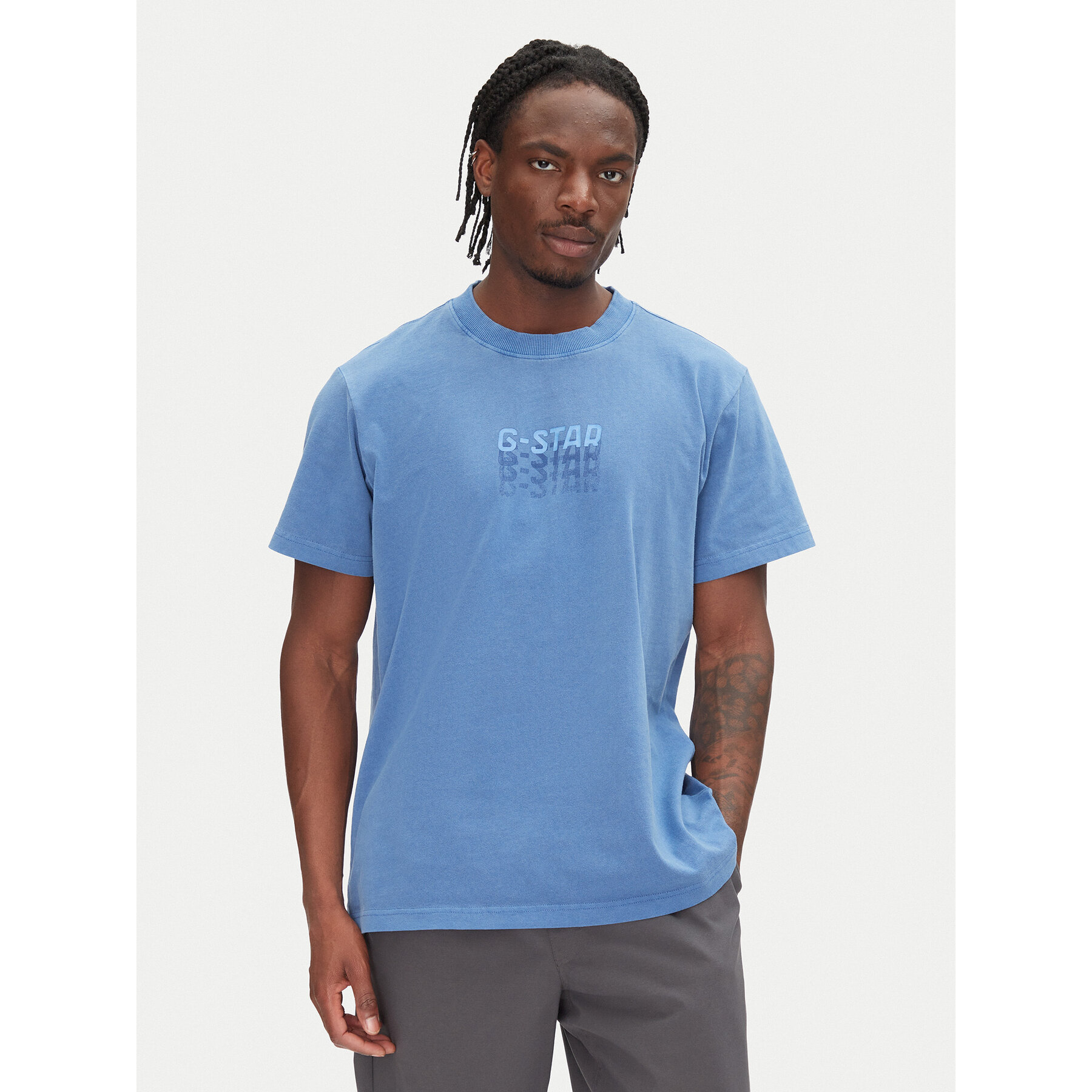 G-Star Raw Póló Multi Logo D26049-C756 Kék Loose Fit