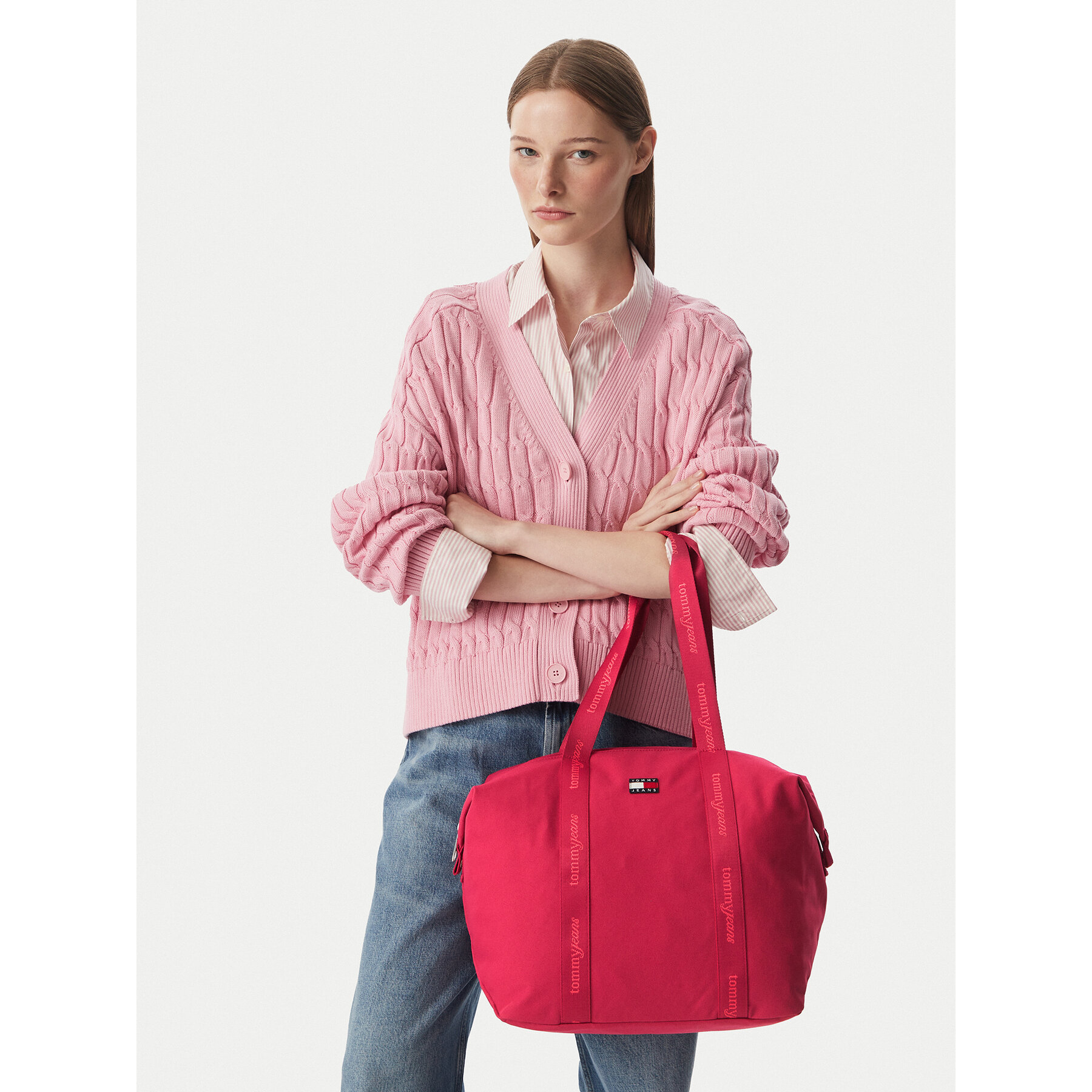 Geantă Tommy Jeans Tjw Ess Daily Tote AW0AW19039 Roșu