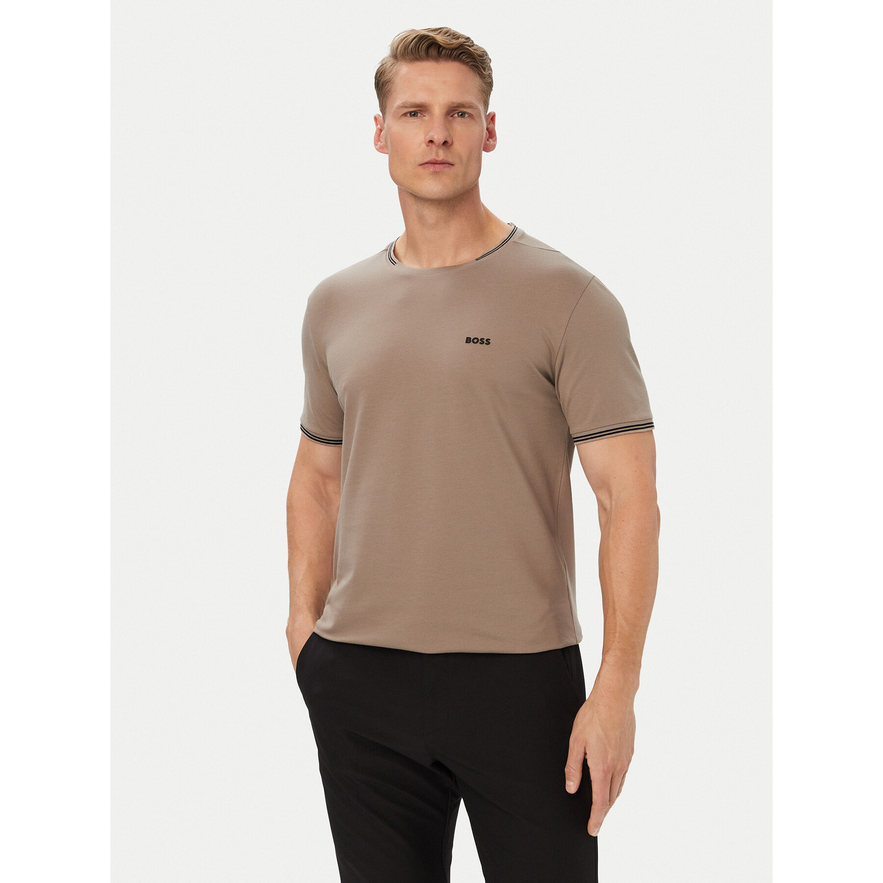 BOSS T-Shirt Taul 50521245 Dunkelbeige Regular Fit