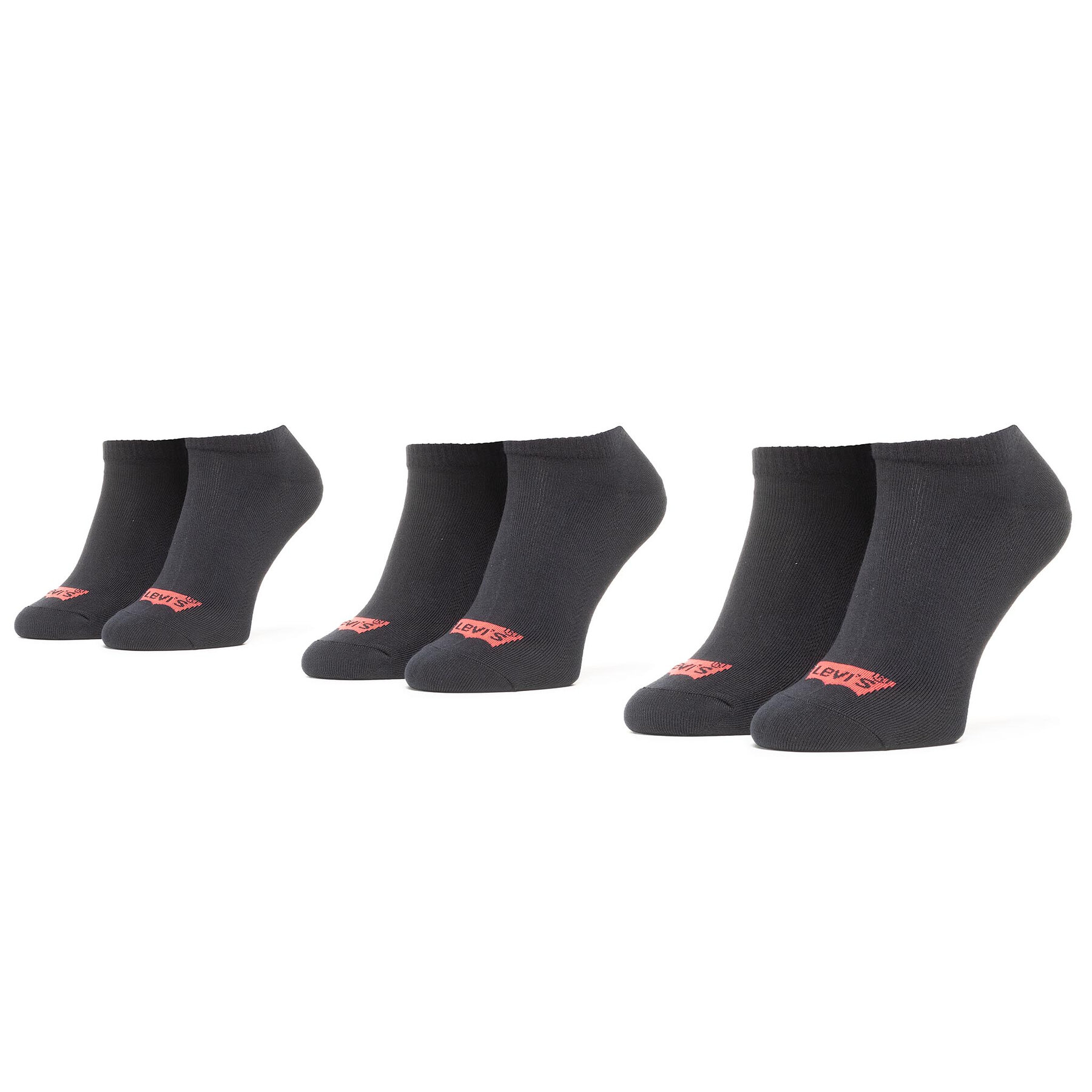 Comprar en oferta Levi's Low Cut Batwing Logo Socks 3-Pack jet black