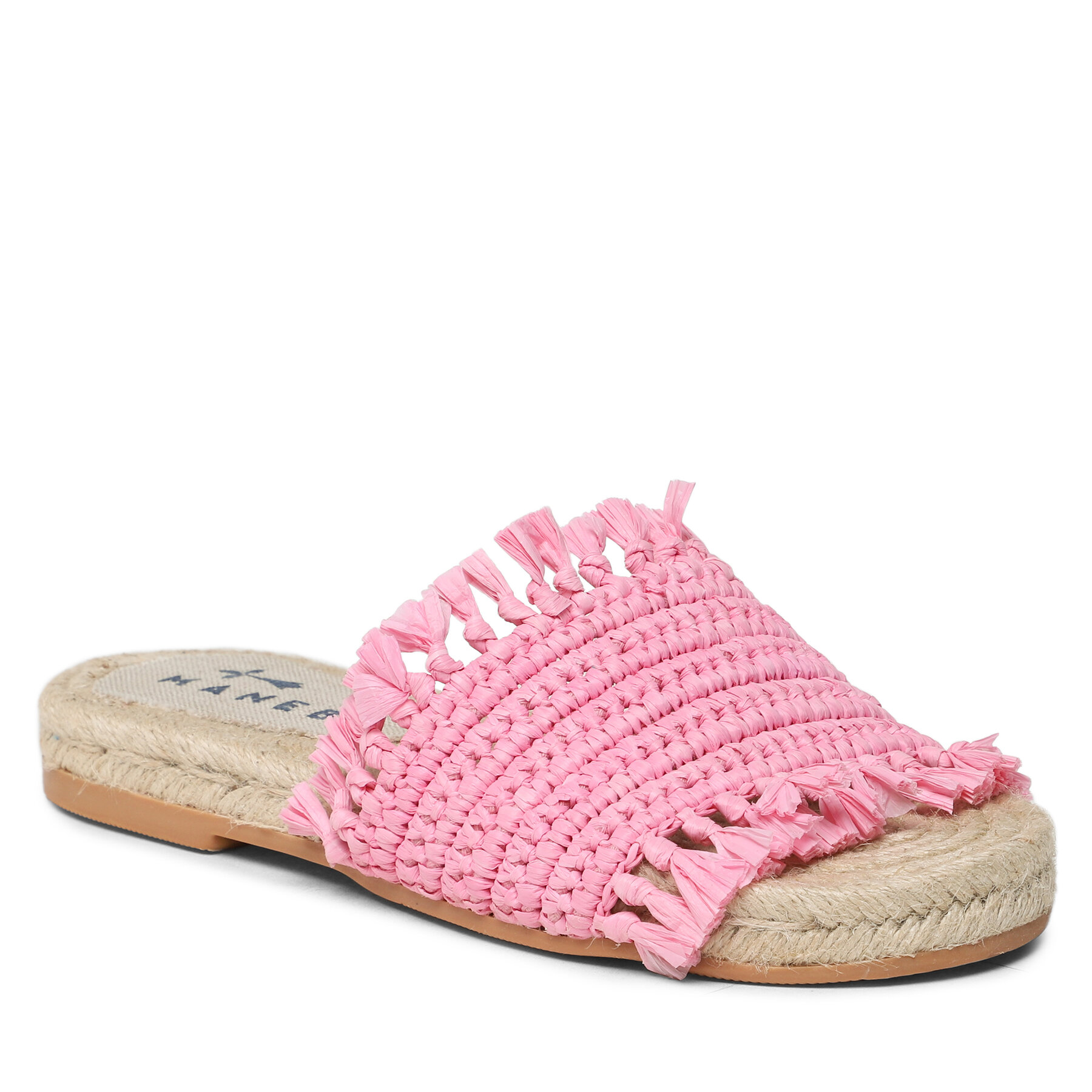 Espadrile Manebi Fringed Knots Raffia Jute Sandals V 2.9 Y0 Bold Pink epantofi.ro imagine noua