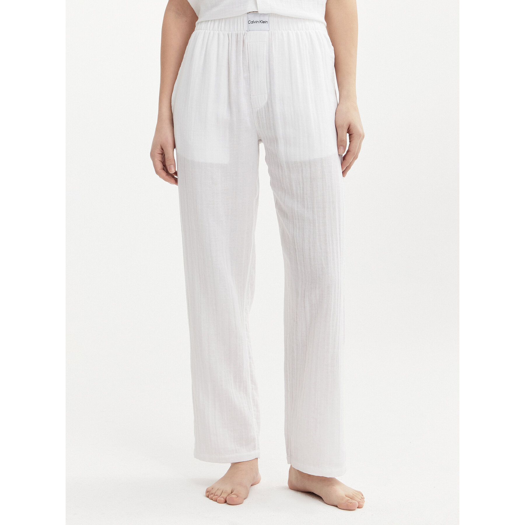 Calvin Klein Underwear Calvin Klein Underwear Παντελόνι υφασμάτινο 000QS7140E Λευκό Relaxed Fit