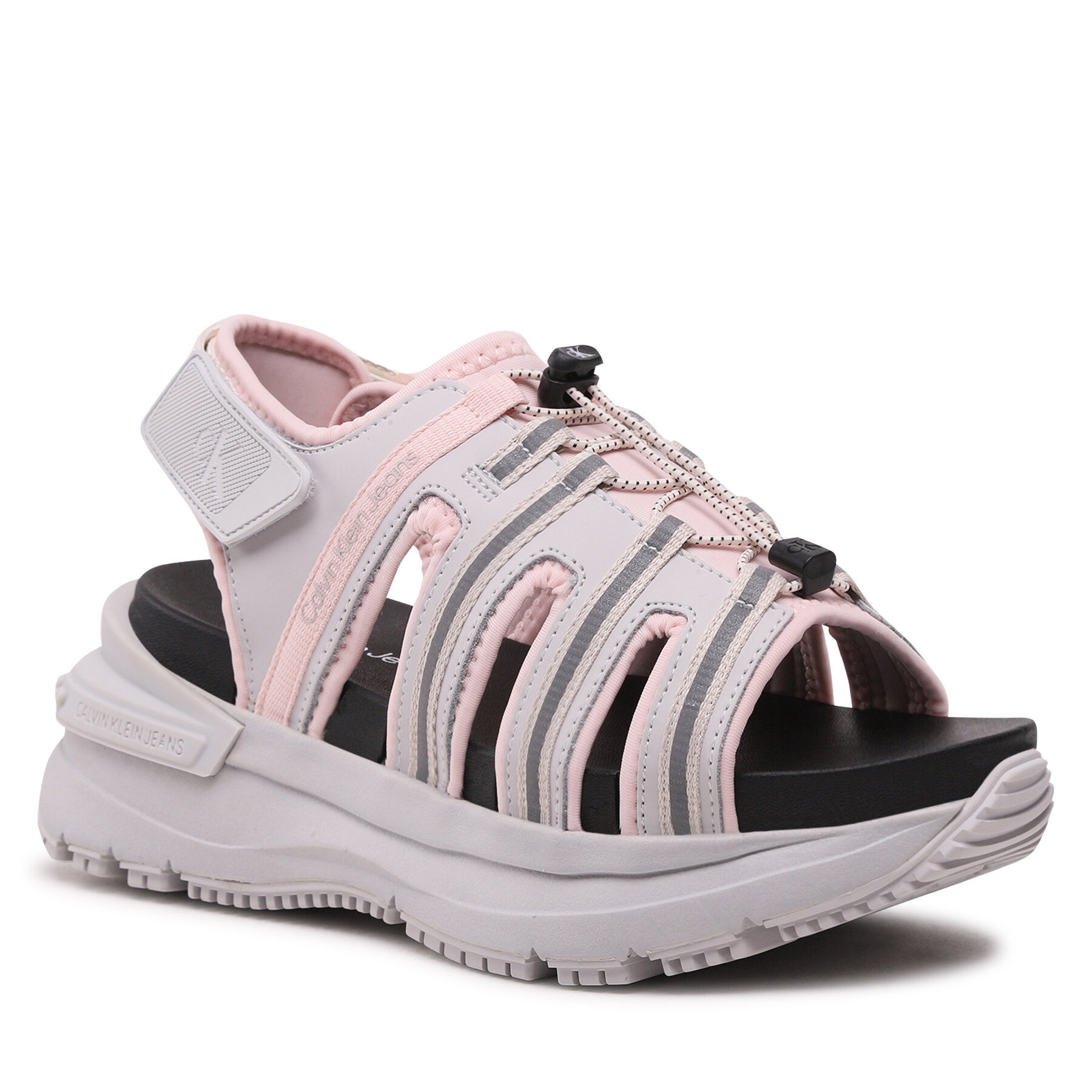 Sandale Calvin Klein Jeans Chunky Hybrid Sandal Hiking YW0YW01075 Peach Blush/Oyster Mushroom TLL