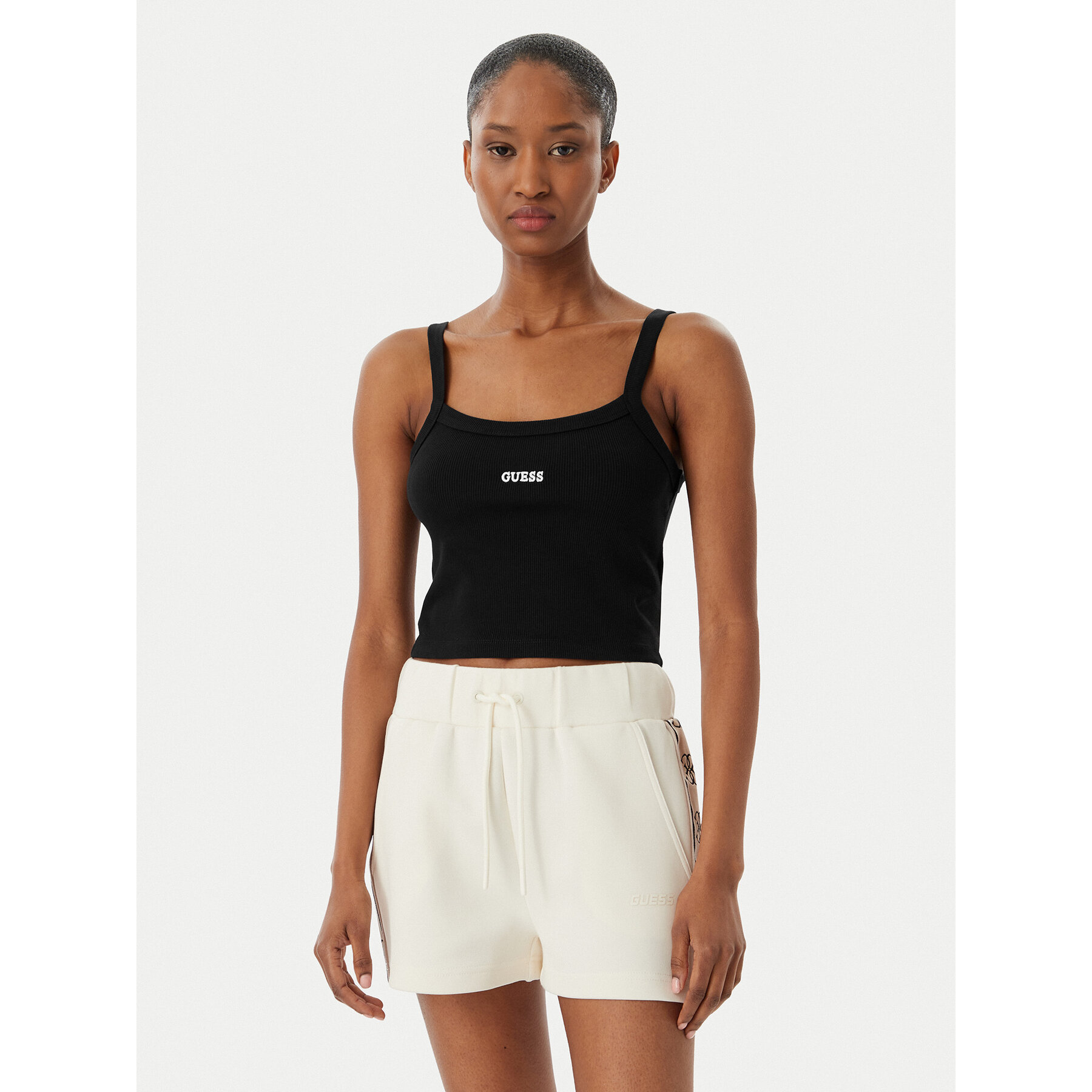 Guess Top V6GP16 K3180 Schwarz Regular Fit