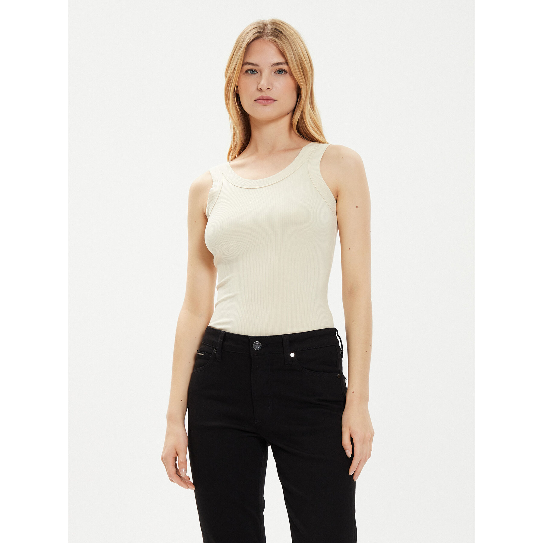 Calvin Klein Τοπ K20K207190 Μπεζ Slim Fit