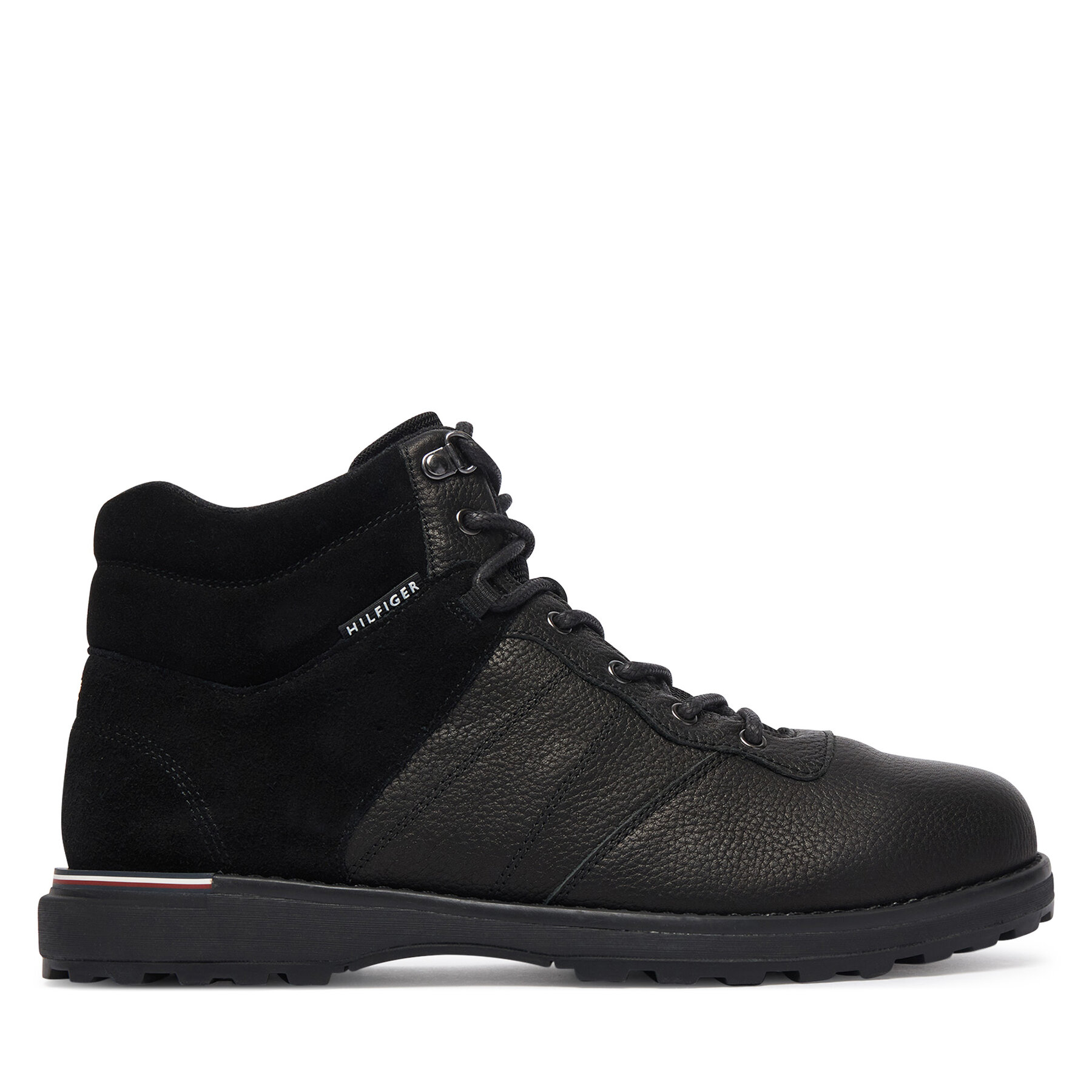 Šnurovacia obuv Tommy Hilfiger Corporate Outdoor Warm Lth Boot FM0FM05991 Čierna