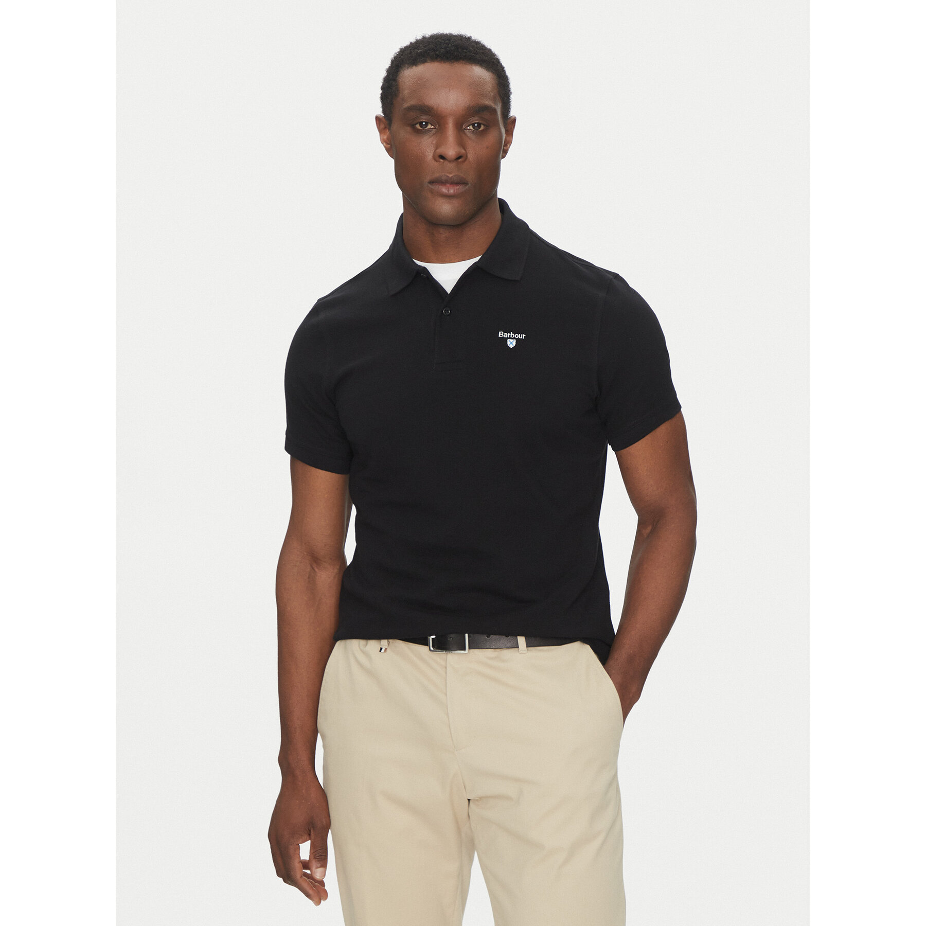 Barbour Polo majica Original Sports MML0358BK31 Črna Tailored Fit