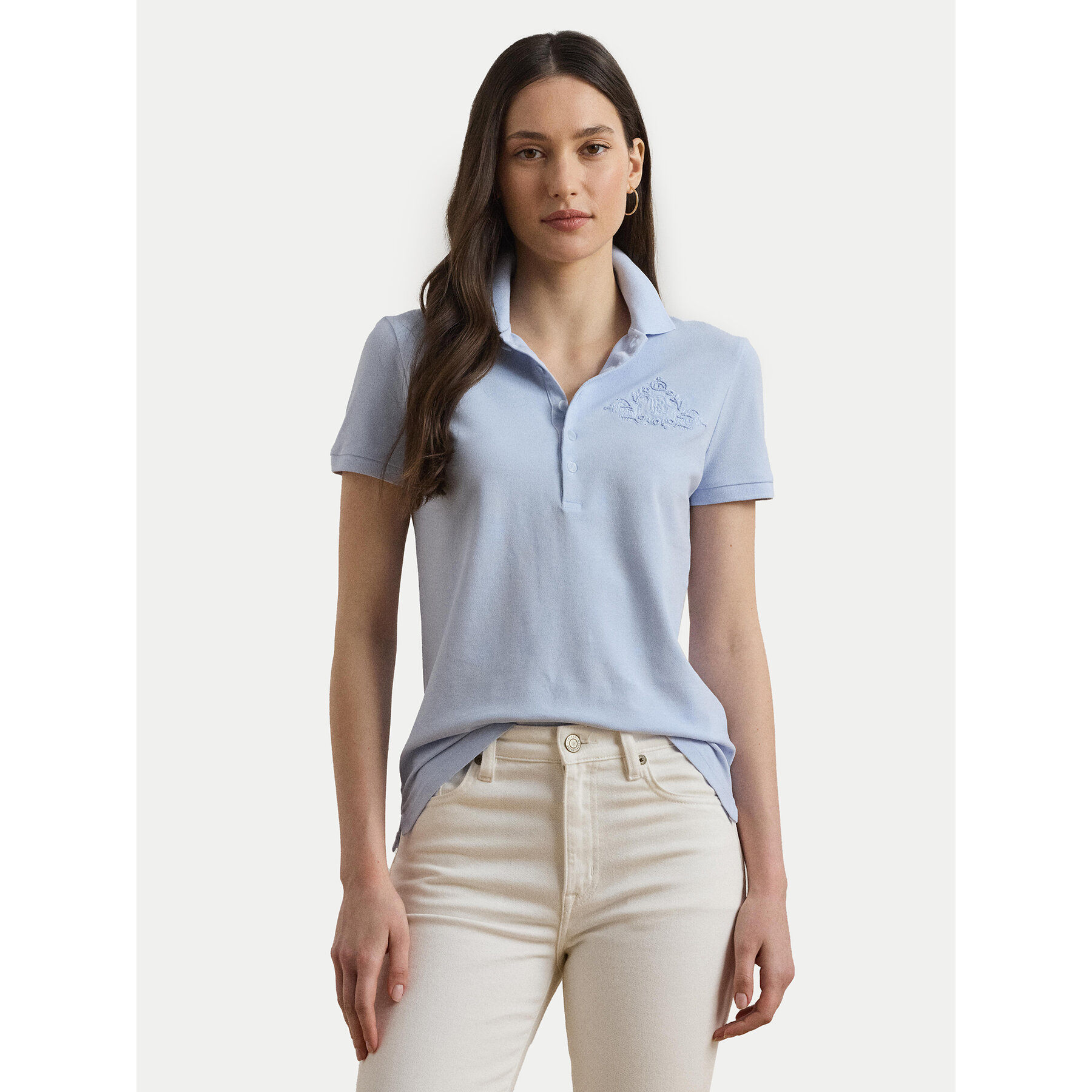 LAUREN RALPH LAUREN Polo majica 200966129001 Svetlo modra Slim Fit
