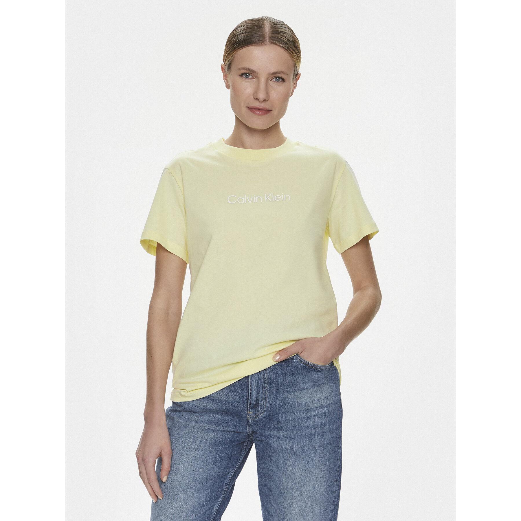 Calvin Klein T-shirt Hero Logo K20K205448 Giallo Regular Fit