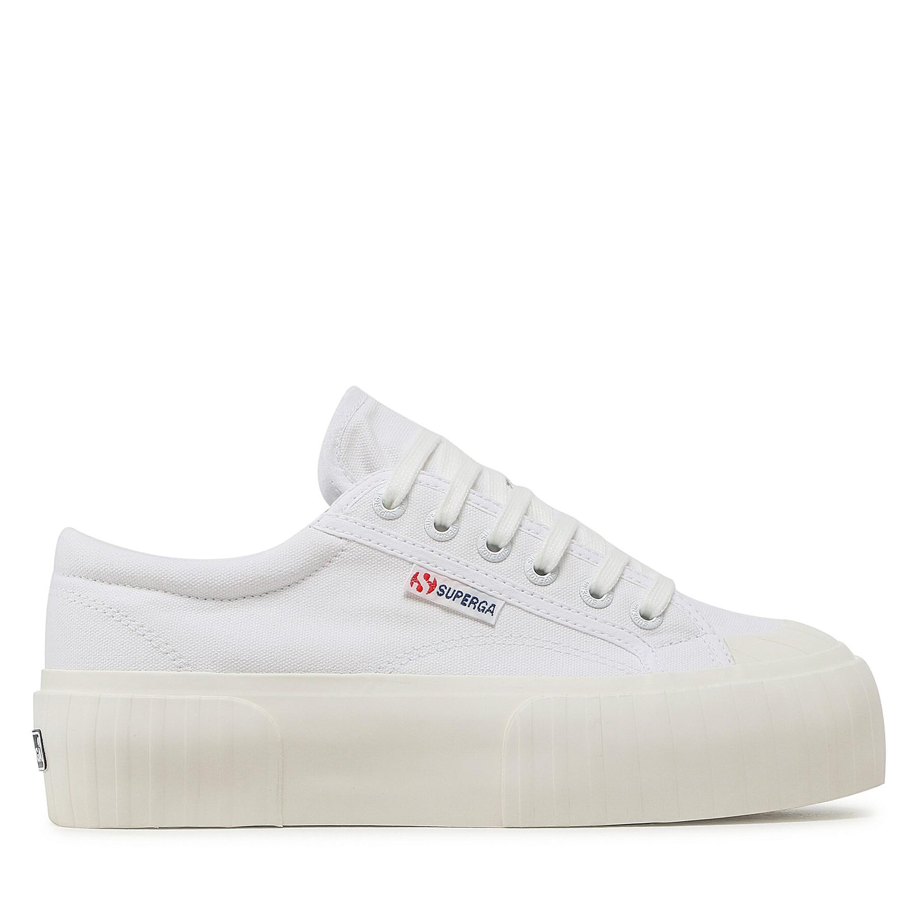 Dámske Plátenky Superga, Rozmer: 42, Biela, Stripe Platform 2631 S5111SW