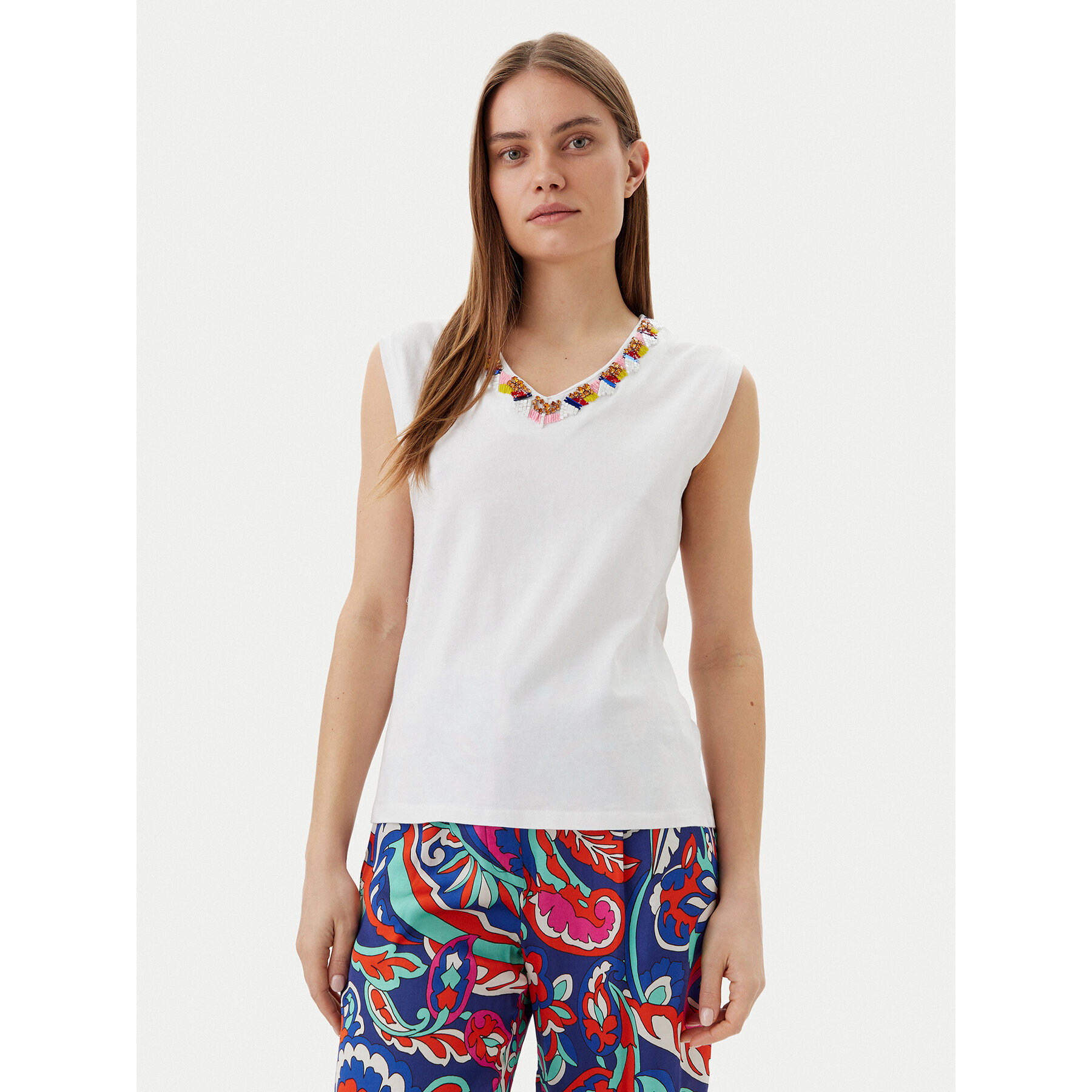 LOLA CASADEMUNT Top MS2515021 Bijela Regular Fit
