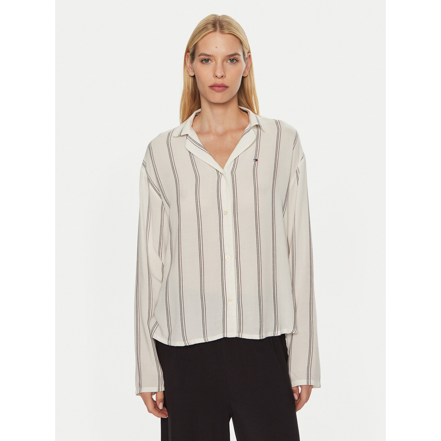 Tommy Hilfiger Μπλούζα πιτζάμας UW0UW05614 Εκρού Relaxed Fit