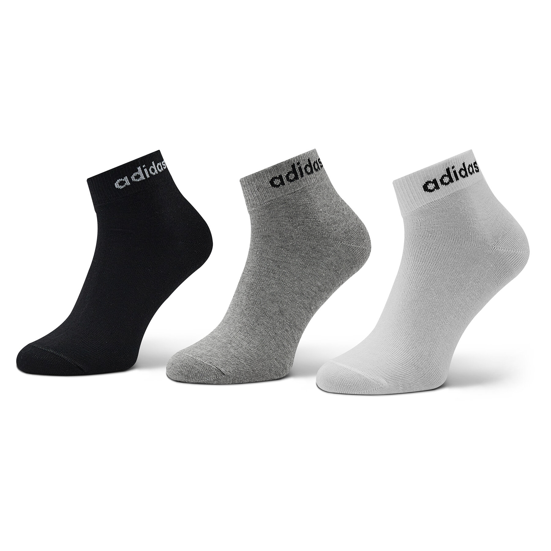 Calcetines cortos unisex adidas Think Linear Ankle Socks 3 Pairs IC1306 Gris