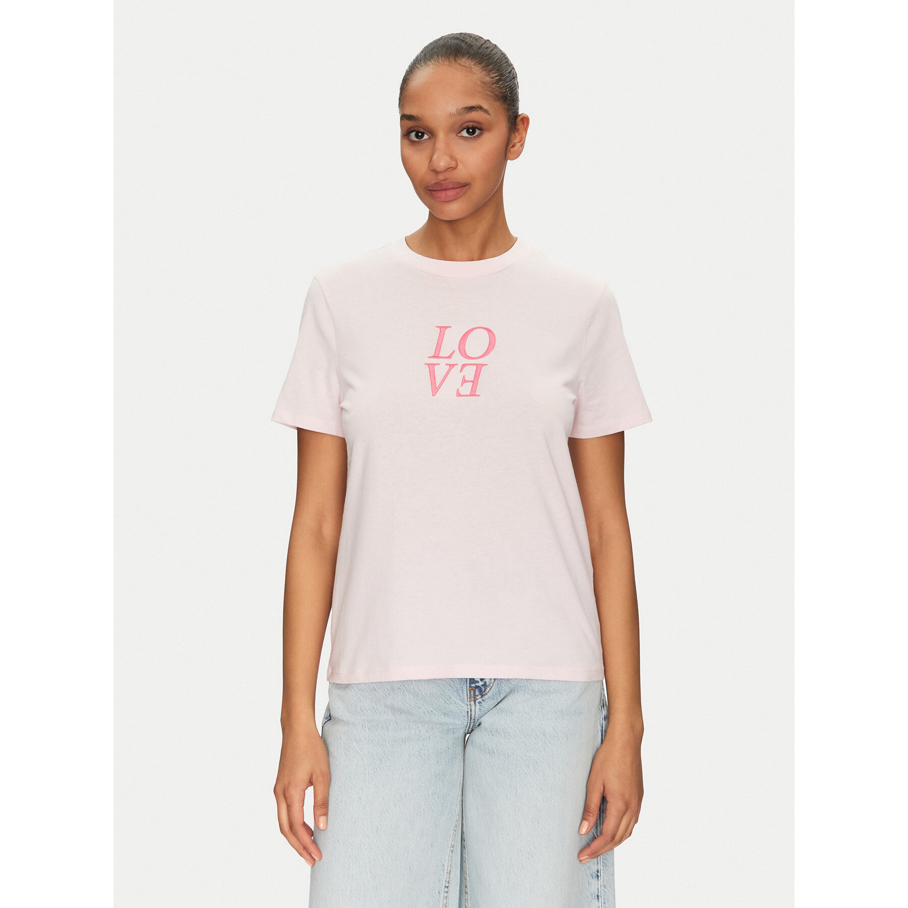 Pieces T-shirt Skylar 17155376 Rosa Regular Fit