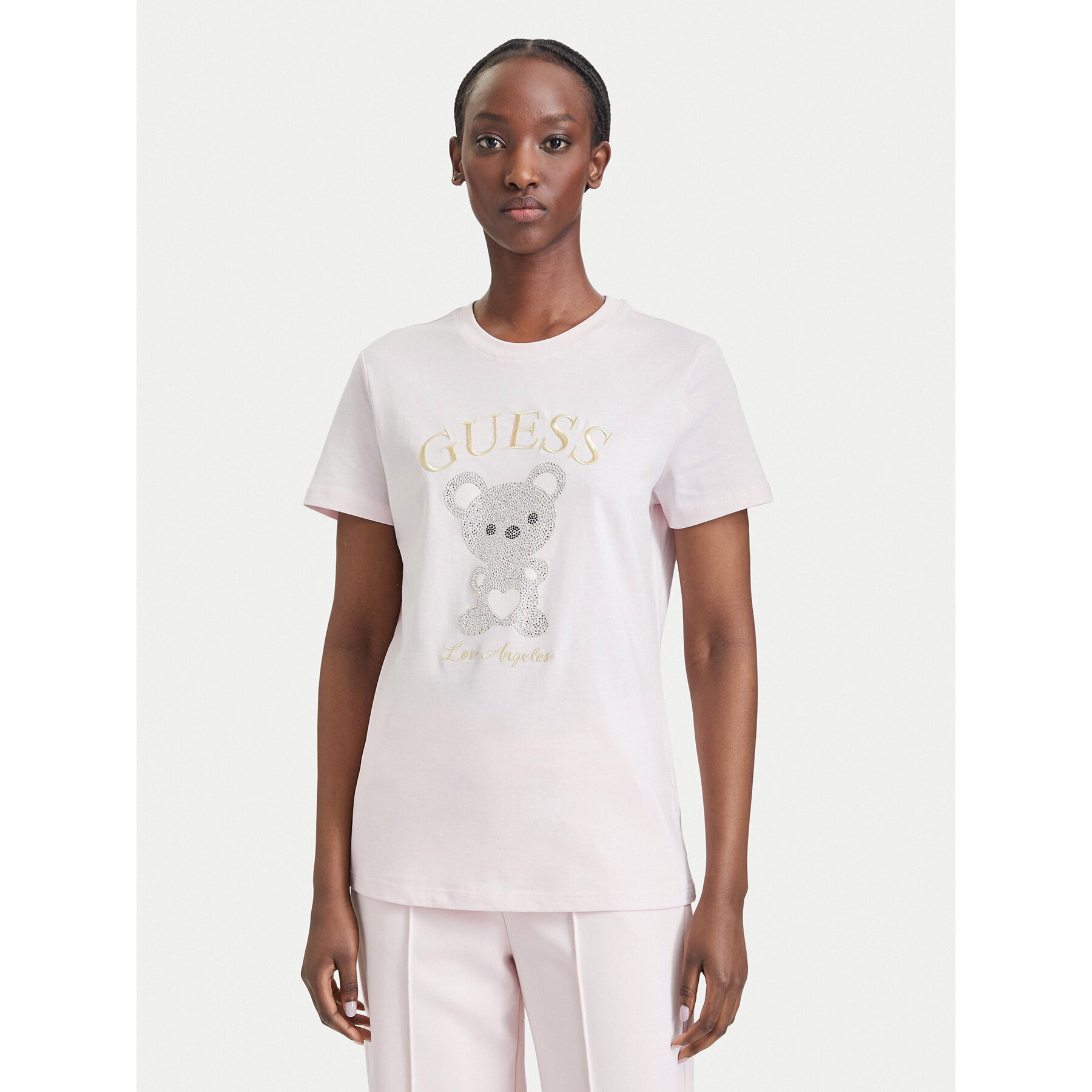 Guess T-Shirt V6BI28 K9360 Hellrosa Regular Fit