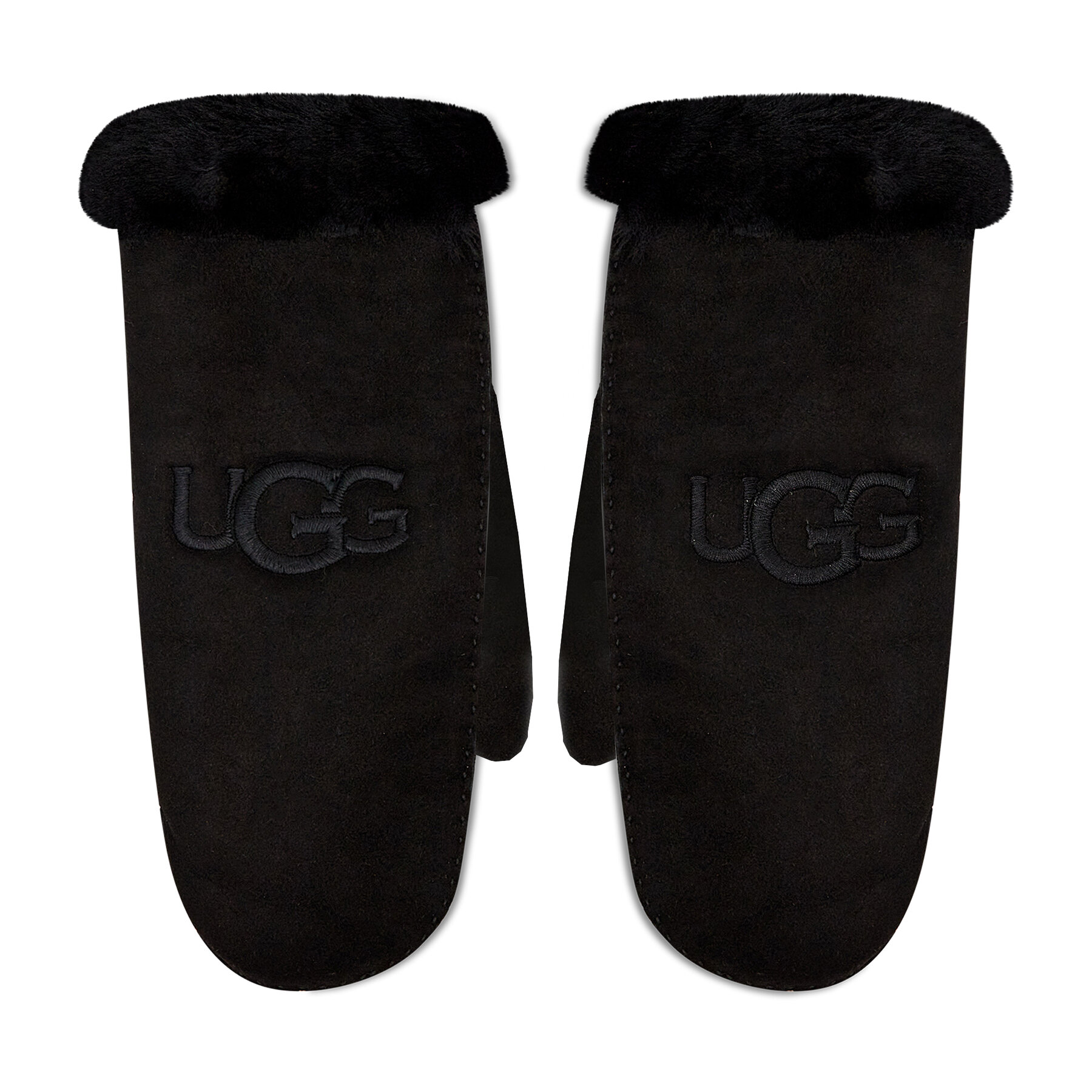 Moteriškos Pirštinės Ugg Sheepskin Embroider Mitten 20932 Juoda