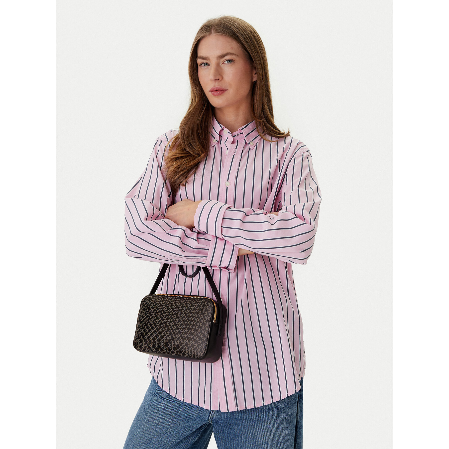 Geantă Calvin Klein Emblem Aop Elongated Camera Bag LV04F3268G Negru