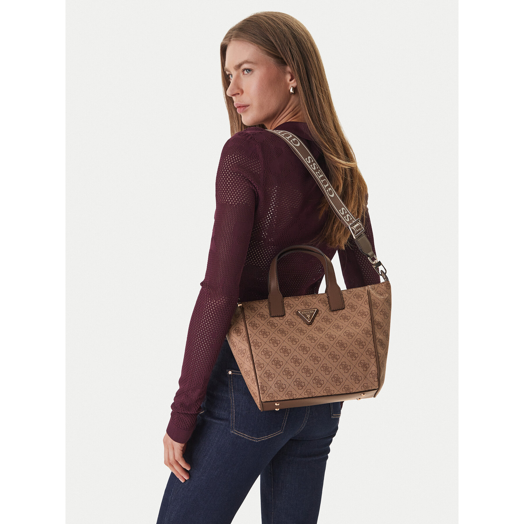 Geantă Guess Follie Travel TWLB96 76019 Maro