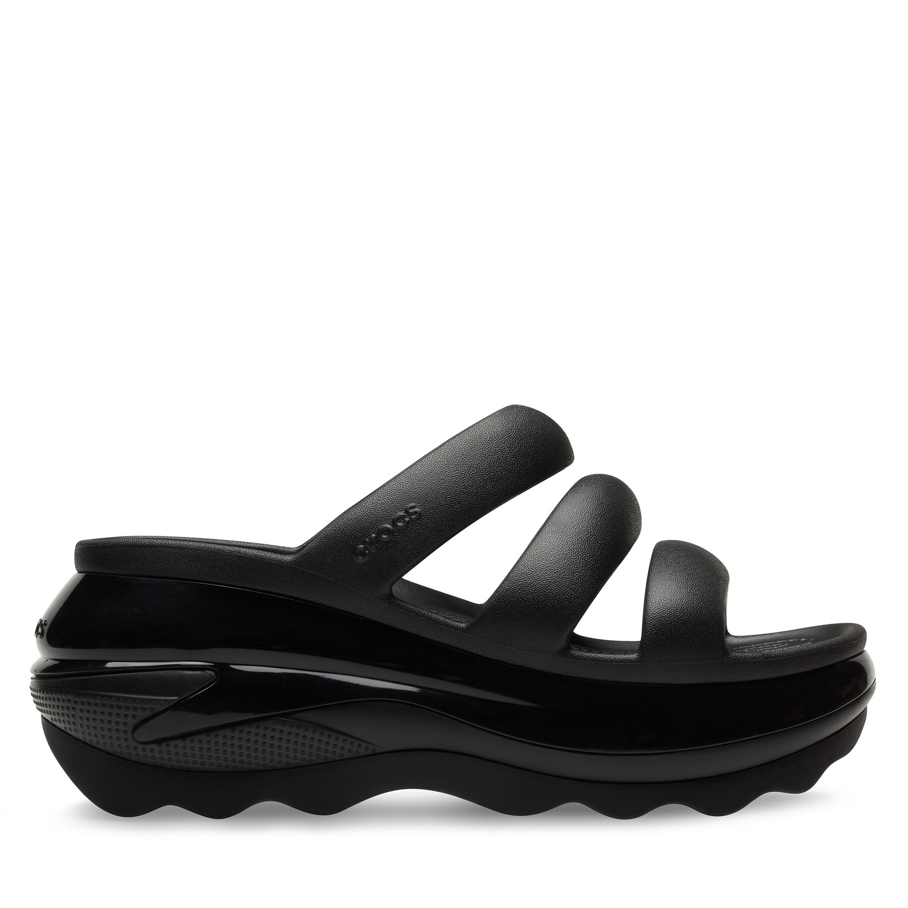 Damskie Klapki Crocs, Rozmiar 39-40 Czarny Mega Crush Triple Strap 209842